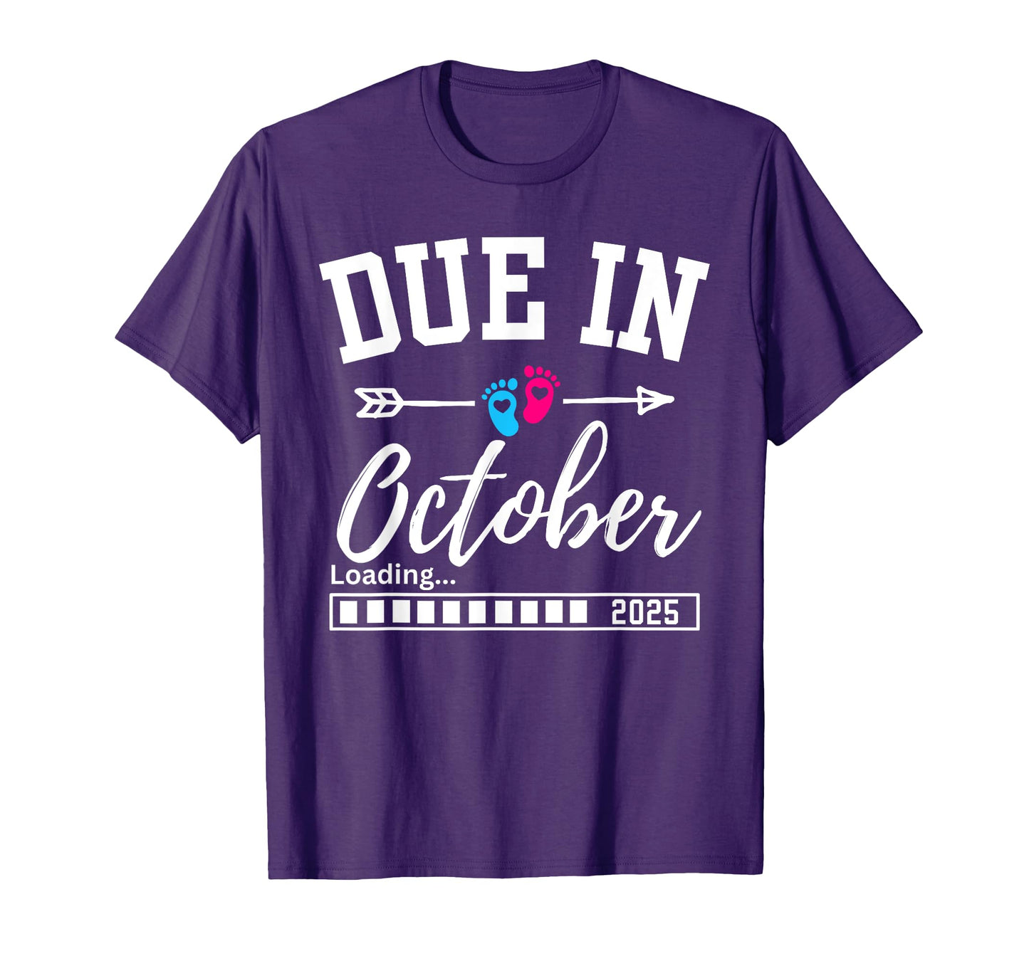 Due In October Loading 2025 New Baby Pregnancy Announcement T-Shirt