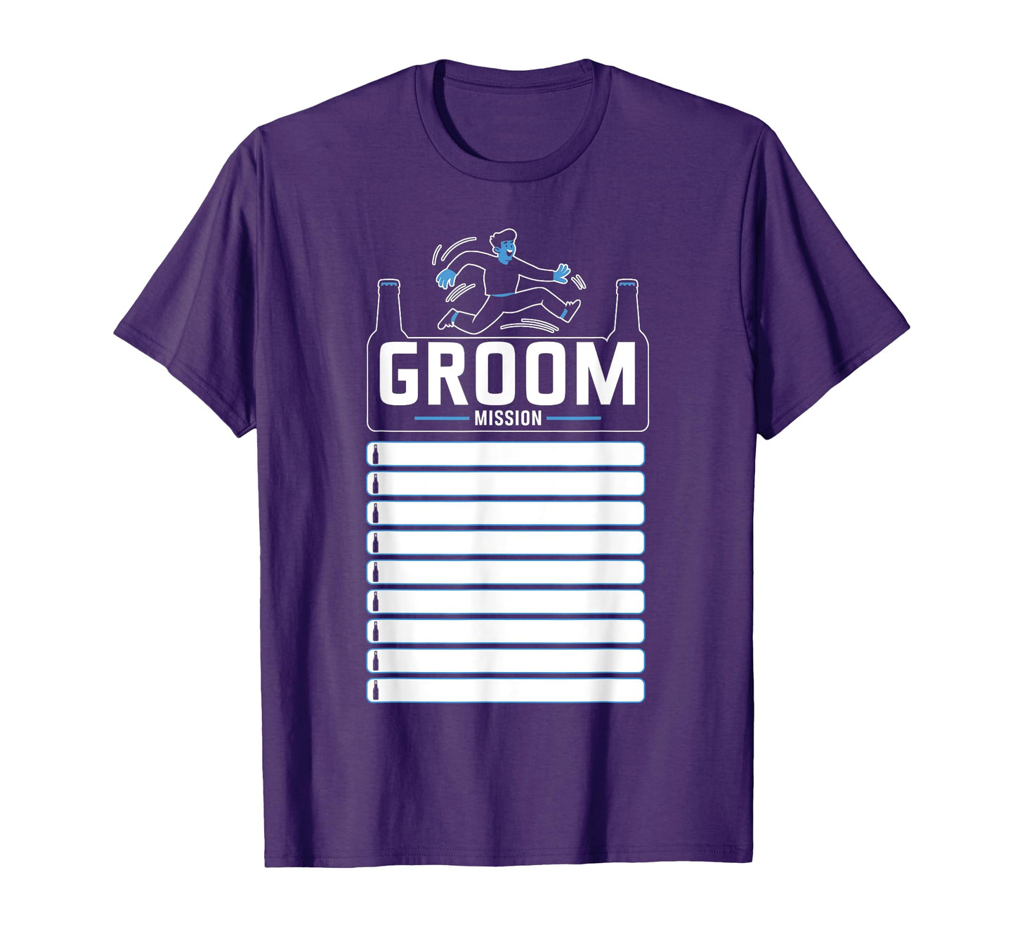 Bachelor Party with Checklist Groom Mission Humorous T-Shirt