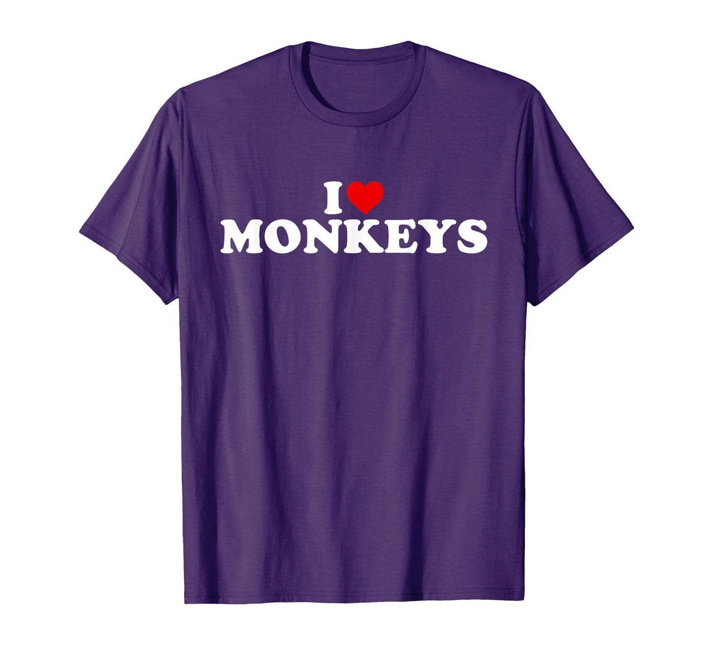 I Love Monkeys - Heart T-Shirt