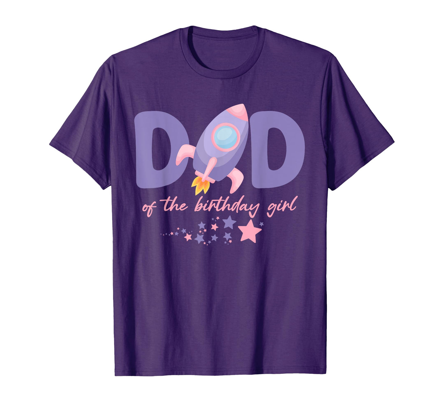 Two The Moon Dad Of the Birthday Girl Astronaut Family Party T-Shirt