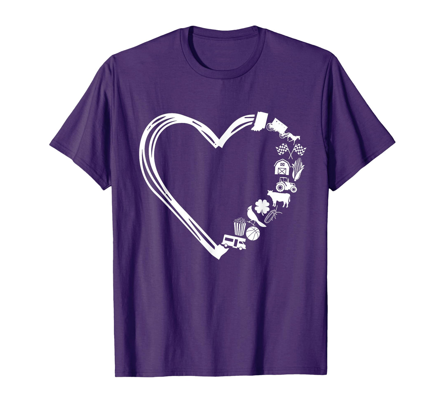 I Love the State of Indiana Heart T-Shirt