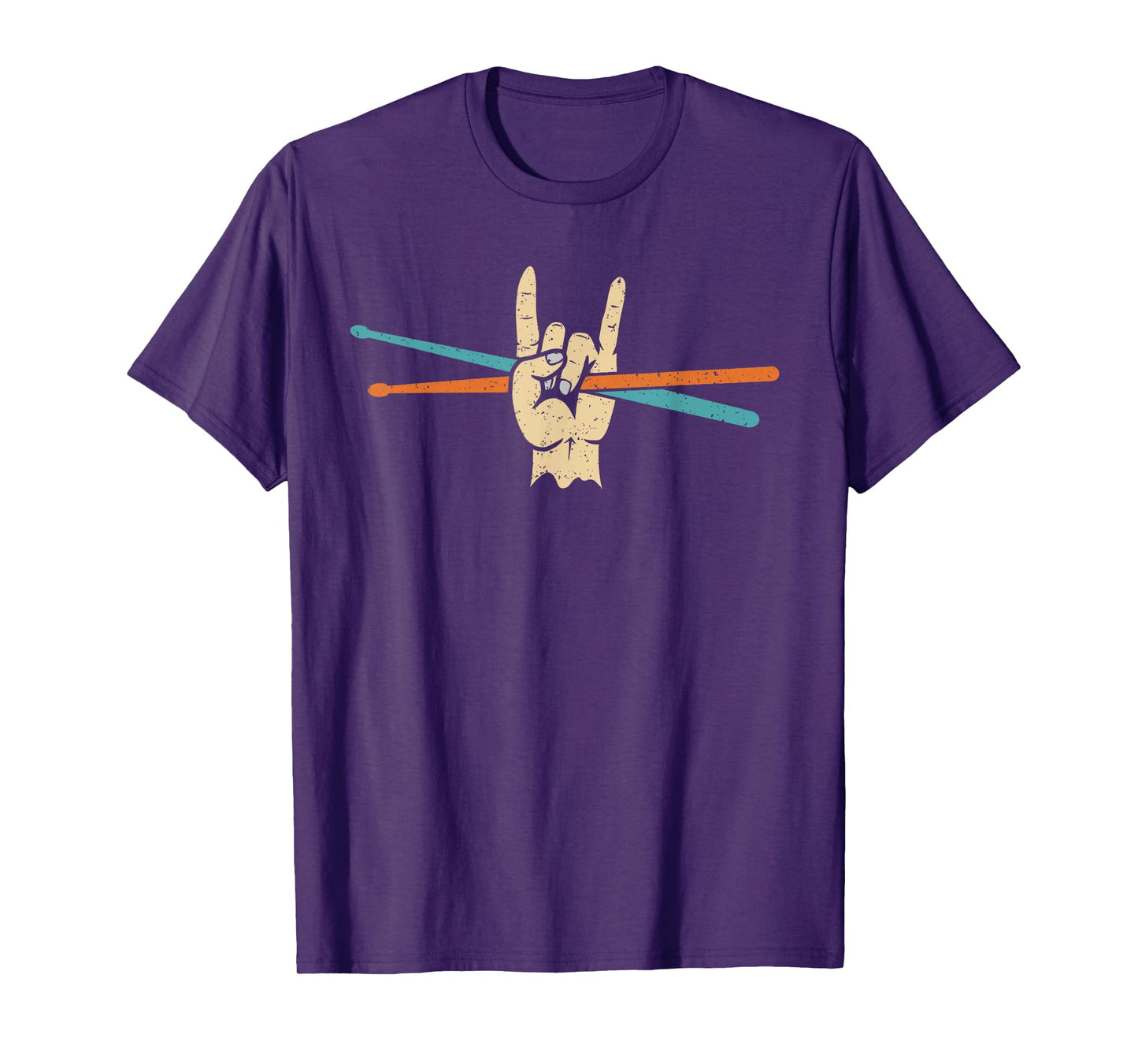 Retro Drum Sticks Art Men Boys Kids Percussion Drum Player T-Shirt