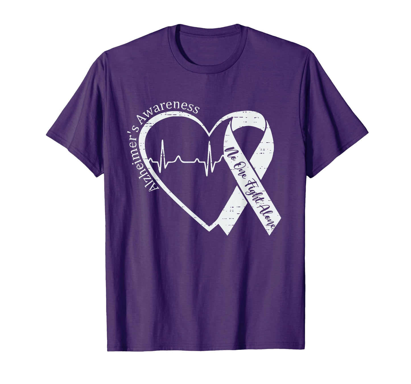 Alzheimer's Awareness Heart Ribbon Purple Dementia Mom Dad T-Shirt
