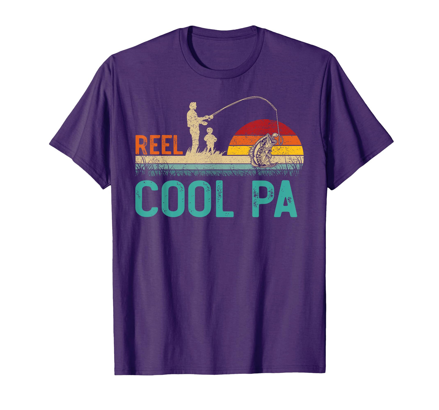 Mens Reel Cool Pa Vintage Retro Fishing Father's Day T-Shirt