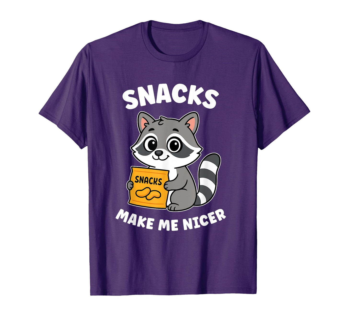 Snacks Make Me Nicer Raccoon Animal T-Shirt