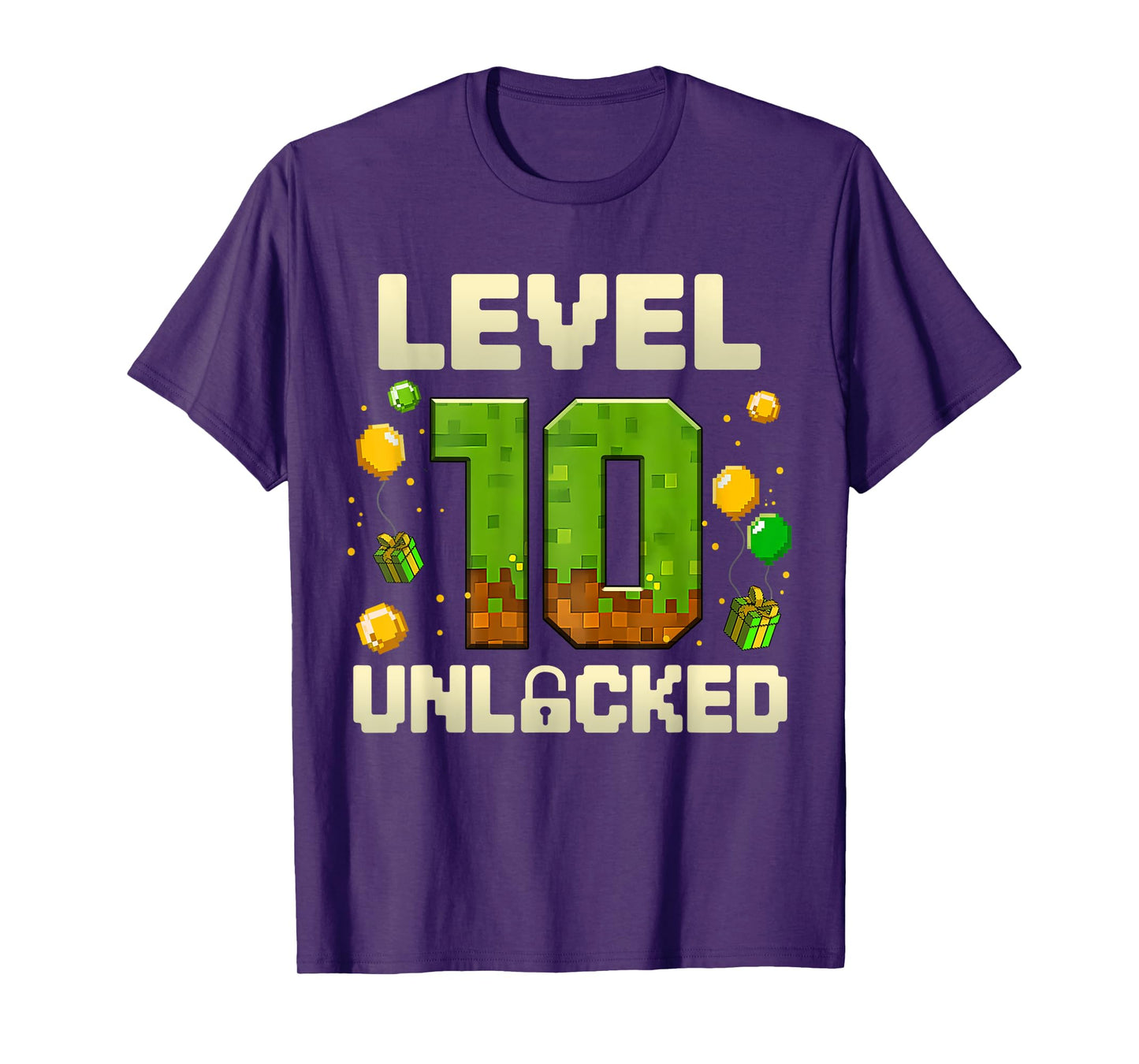 Birthday Boy Level 10 Unlocked 10th Birthday Game Pixel T-Shirt