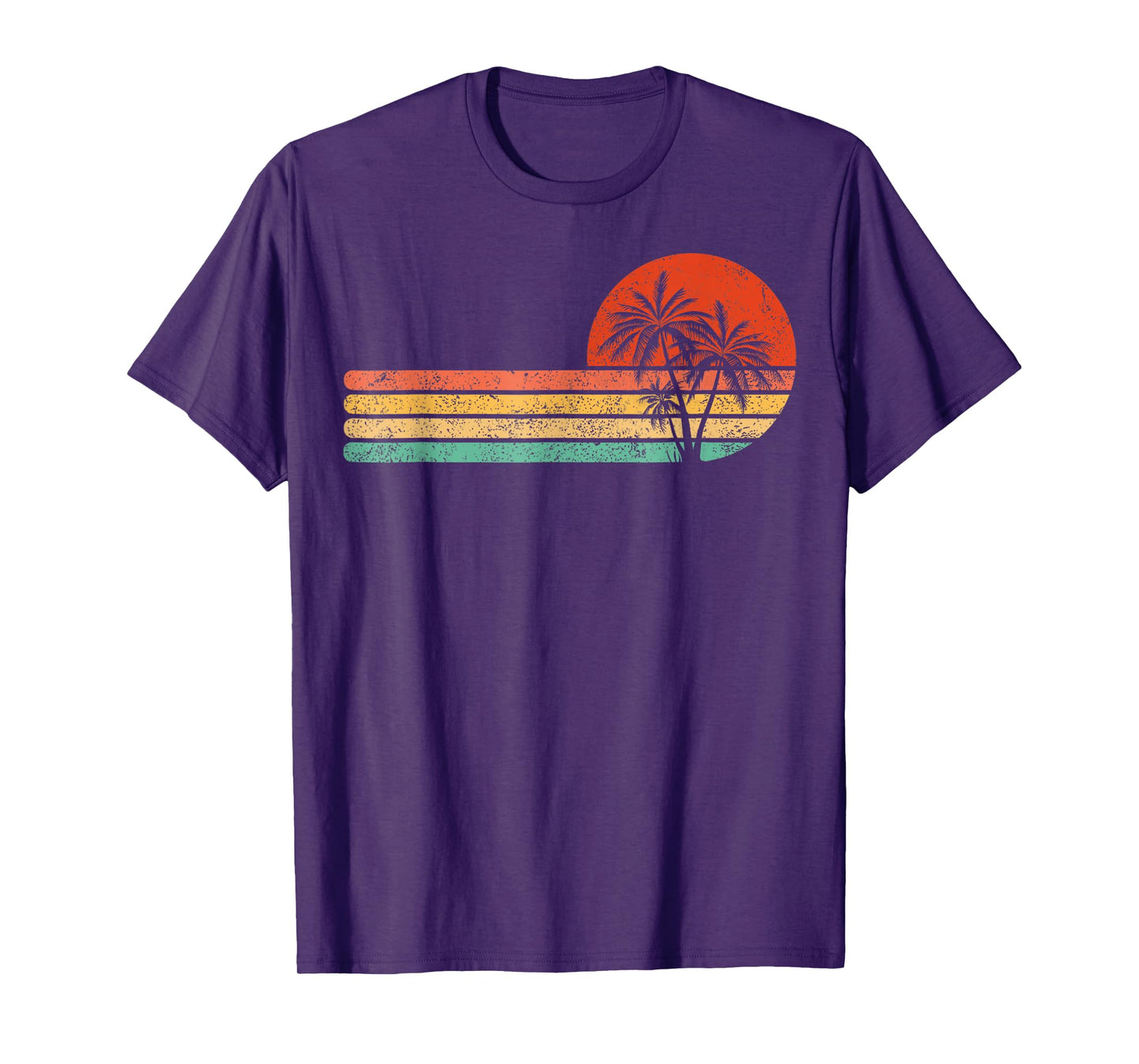 Vintage Summer Vacation Men Women Retro Beach Palm Tree T-Shirt