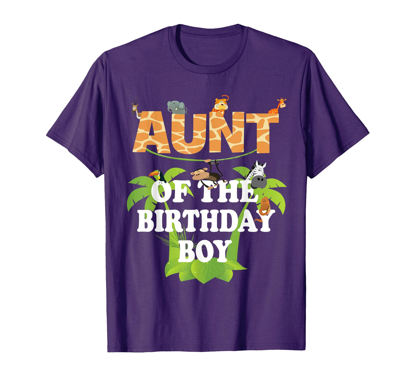 Aunt Of The Birthday Boy Zoo Theme Animal Party T-Shirt