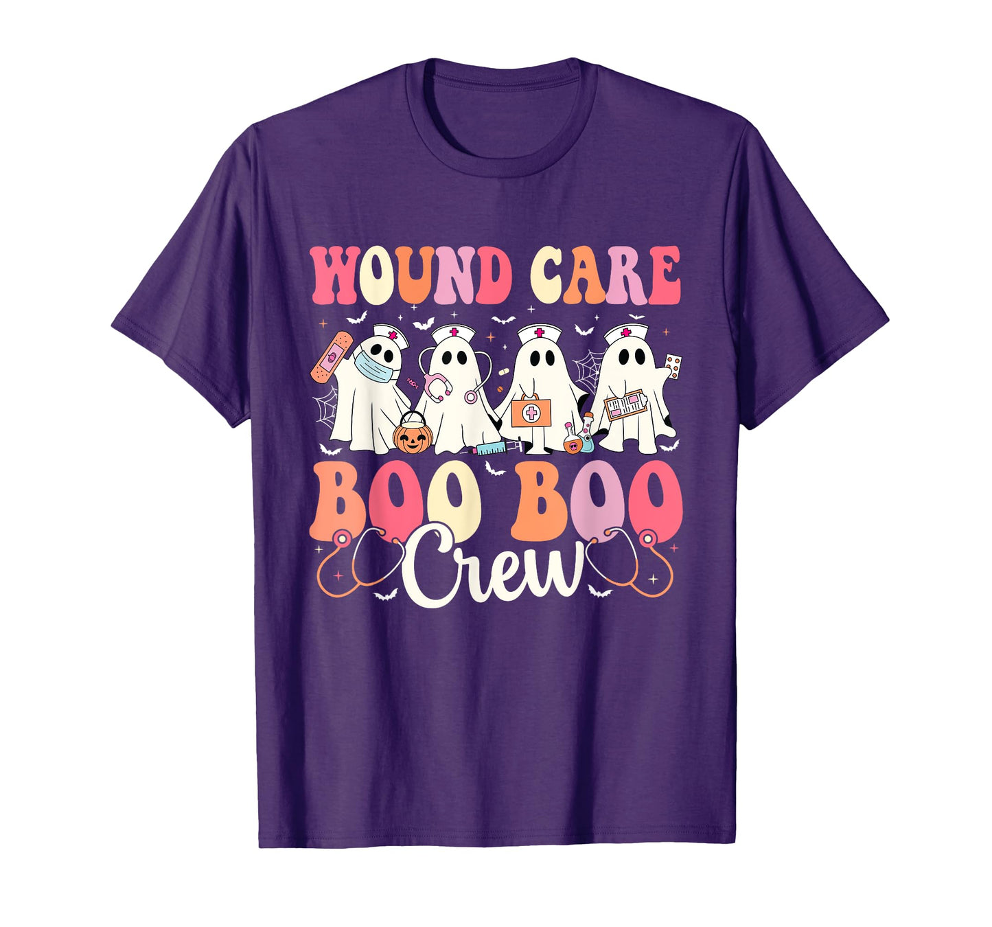 Wound Care Nurse Boo Boo Crew Ghost Halloween Wound Care T-Shirt