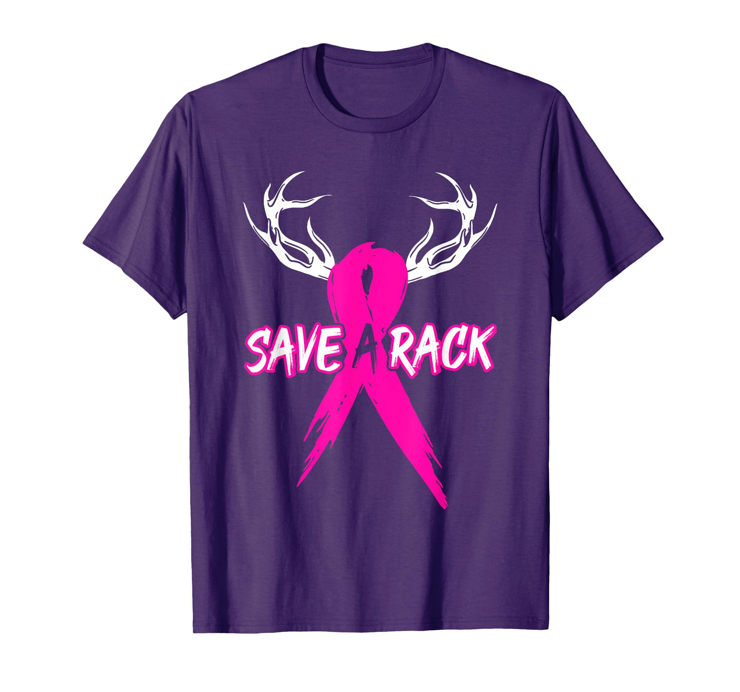 Breast Cancer Awareness Save A Rack Deer Pink Ribbon T-Shirt