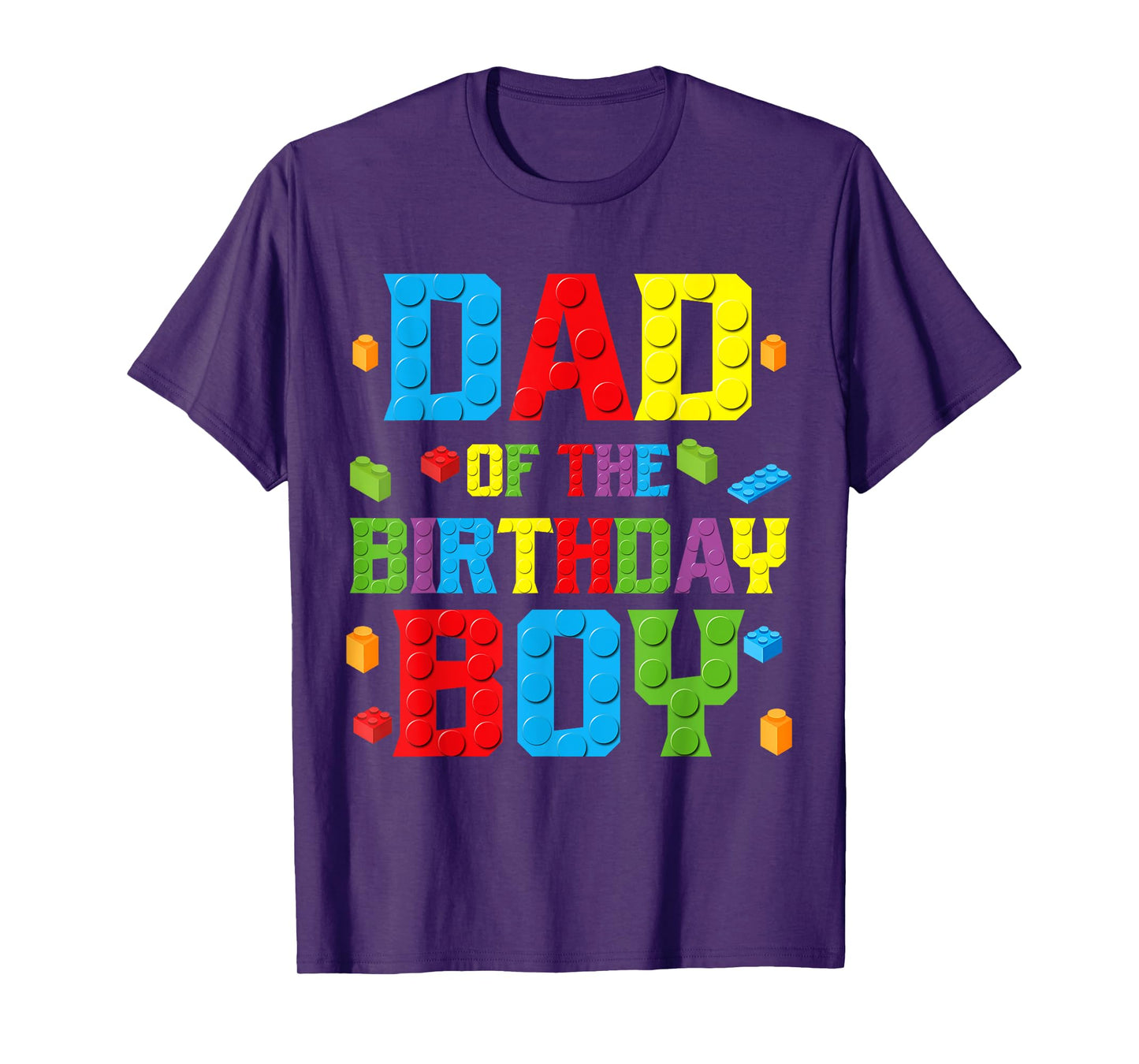 Dad Of The Birthday Boy Shirt Birthday Party Building Block T-Shirt