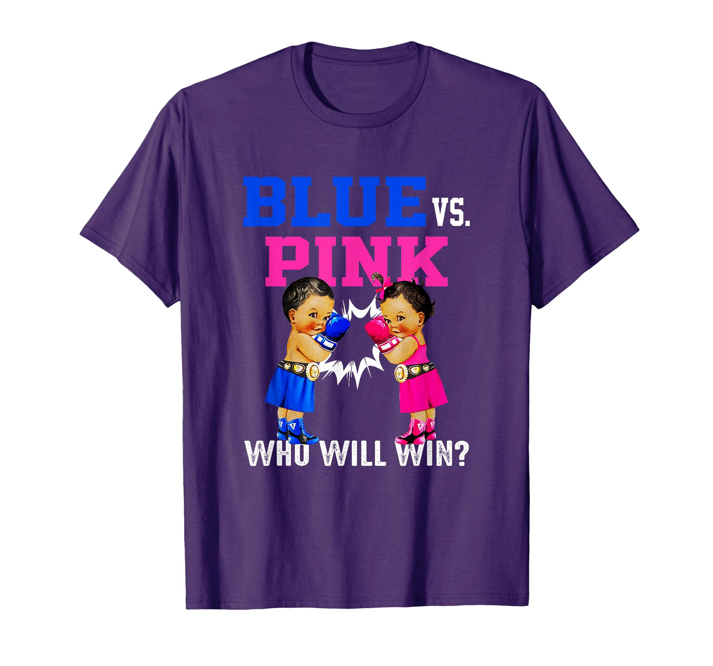 Gender Reveal Blue vs Pink Ethnic Boxing Babies Boy Or Girl T-Shirt