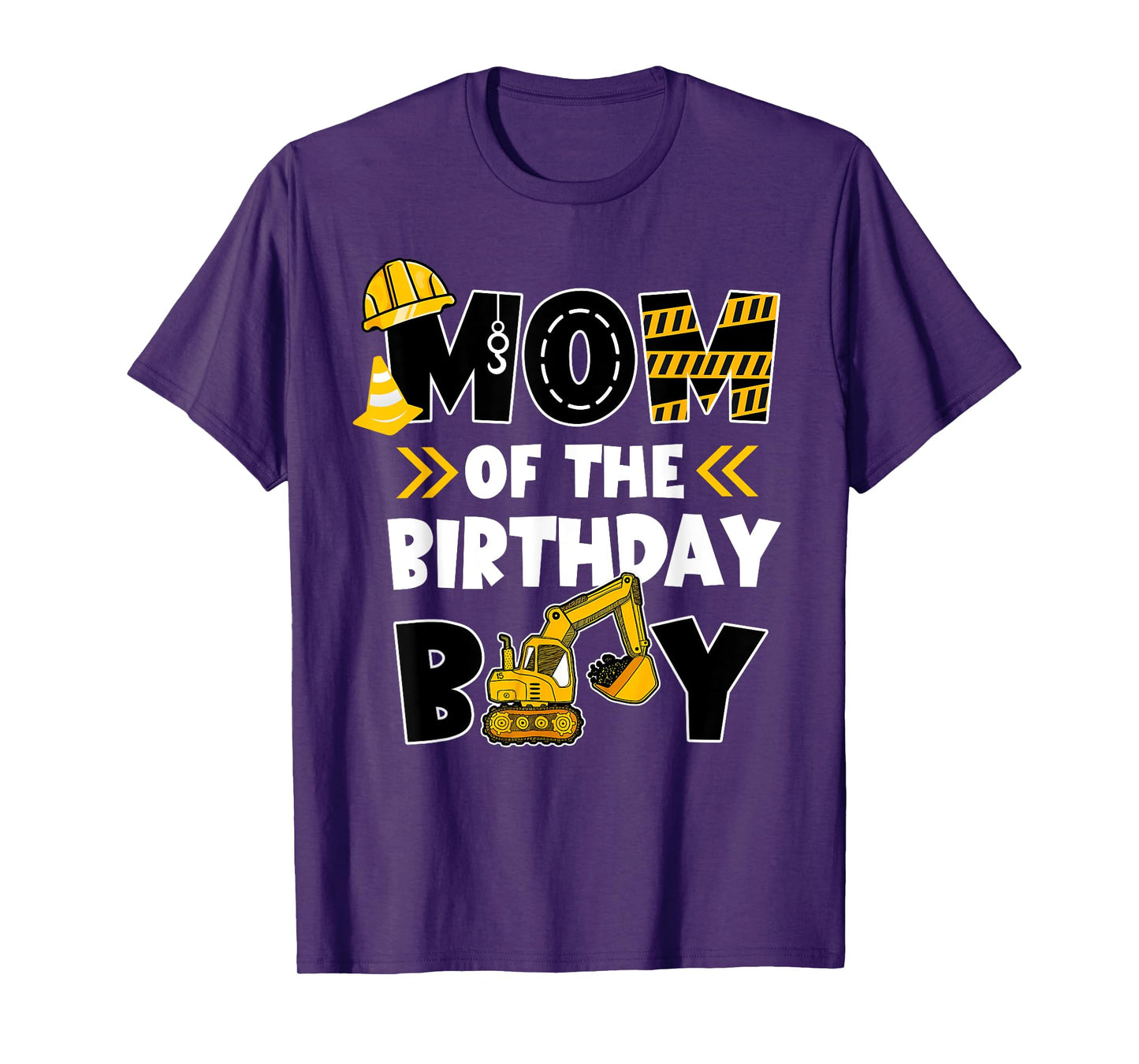 Mom of The Birthday Boy Shirt Construction Truck Digger T-Shirt