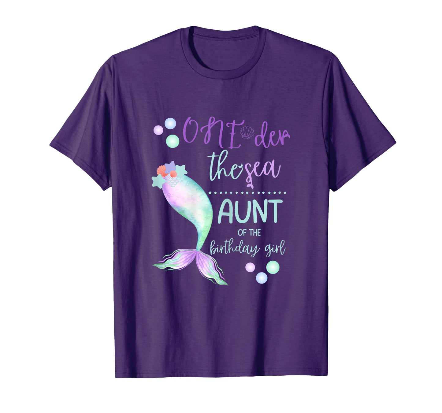 Aunt 1st Birthday Mermaid Oneder The Sea Family Matching T-Shirt