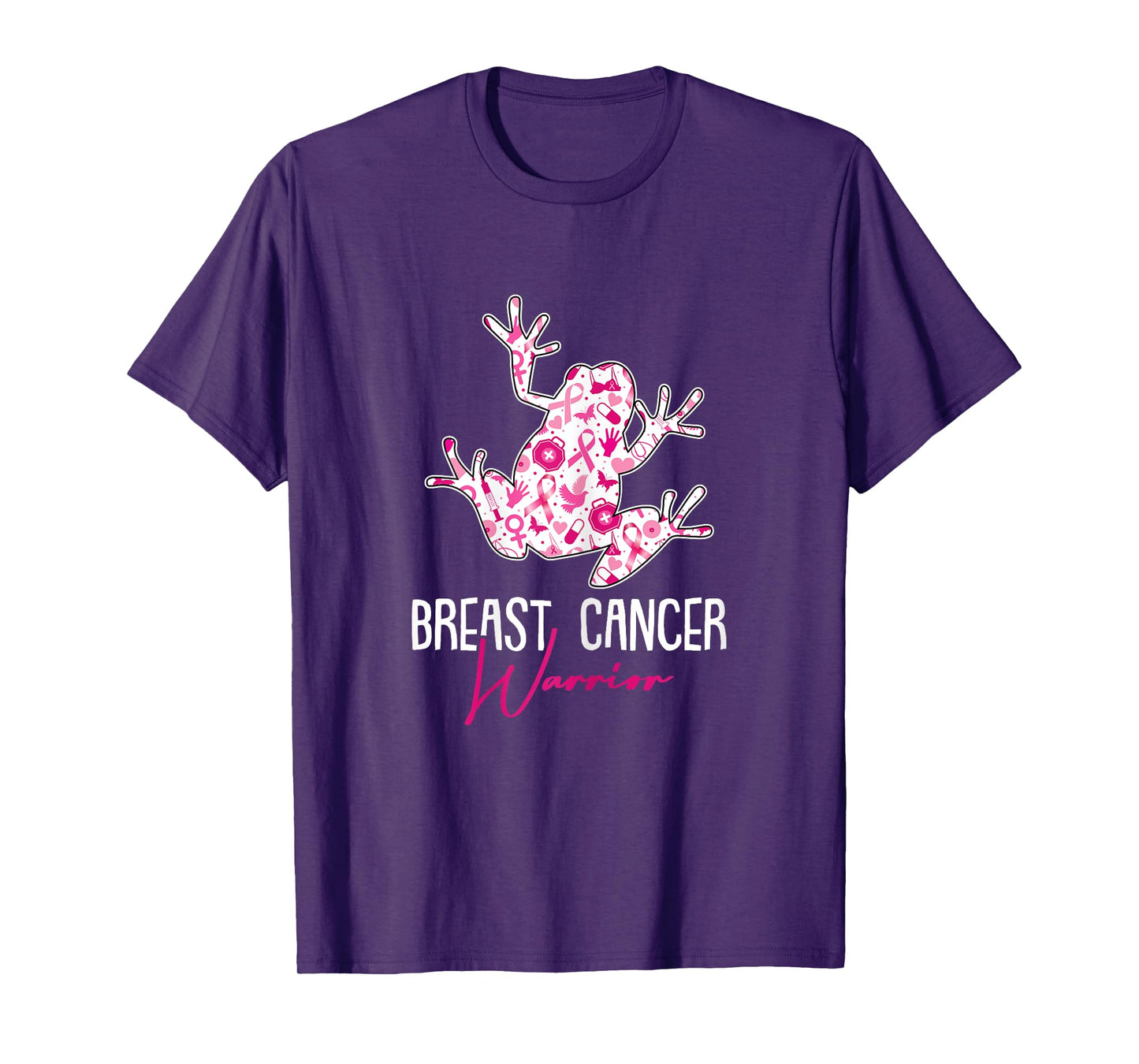 Breast Cancer Warrior Awareness Ribbon Frog Lover Survivor T-Shirt