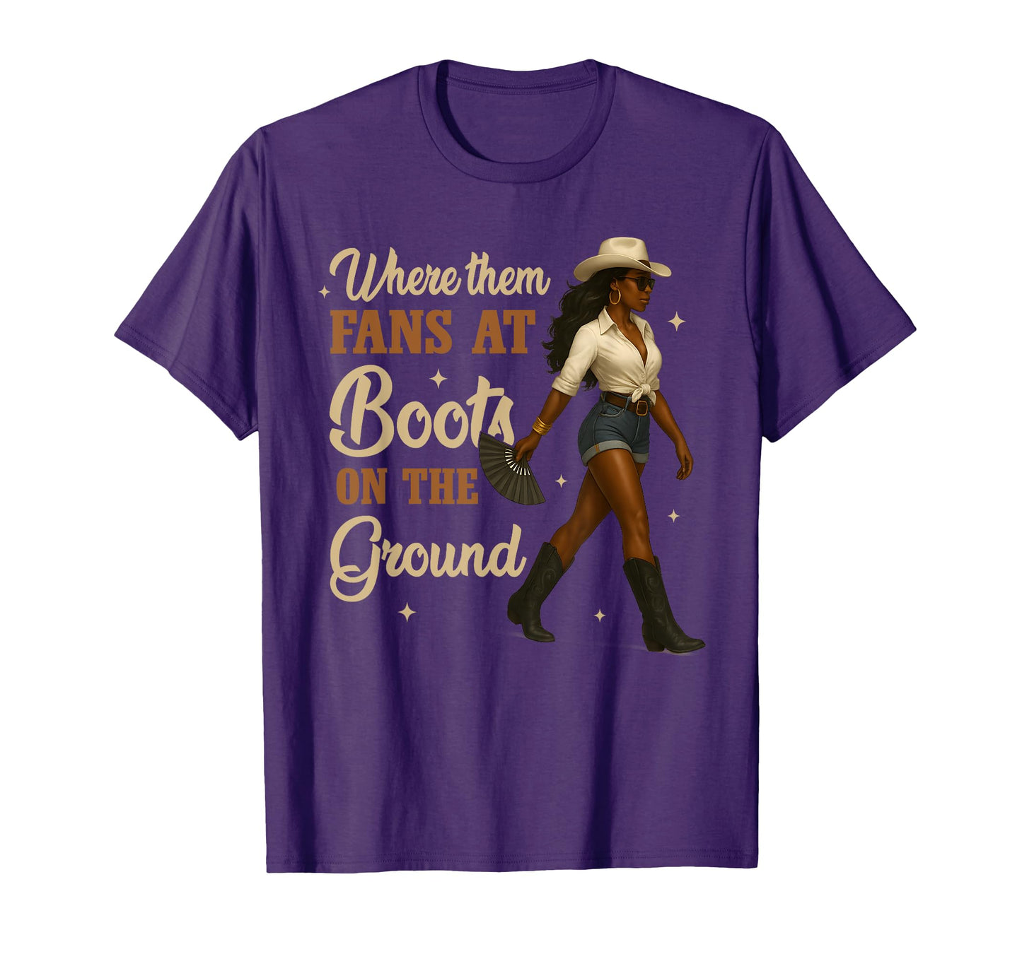 Boots On The Ground Juneteenth Cowgirl Where Them Fans At T-Shirt