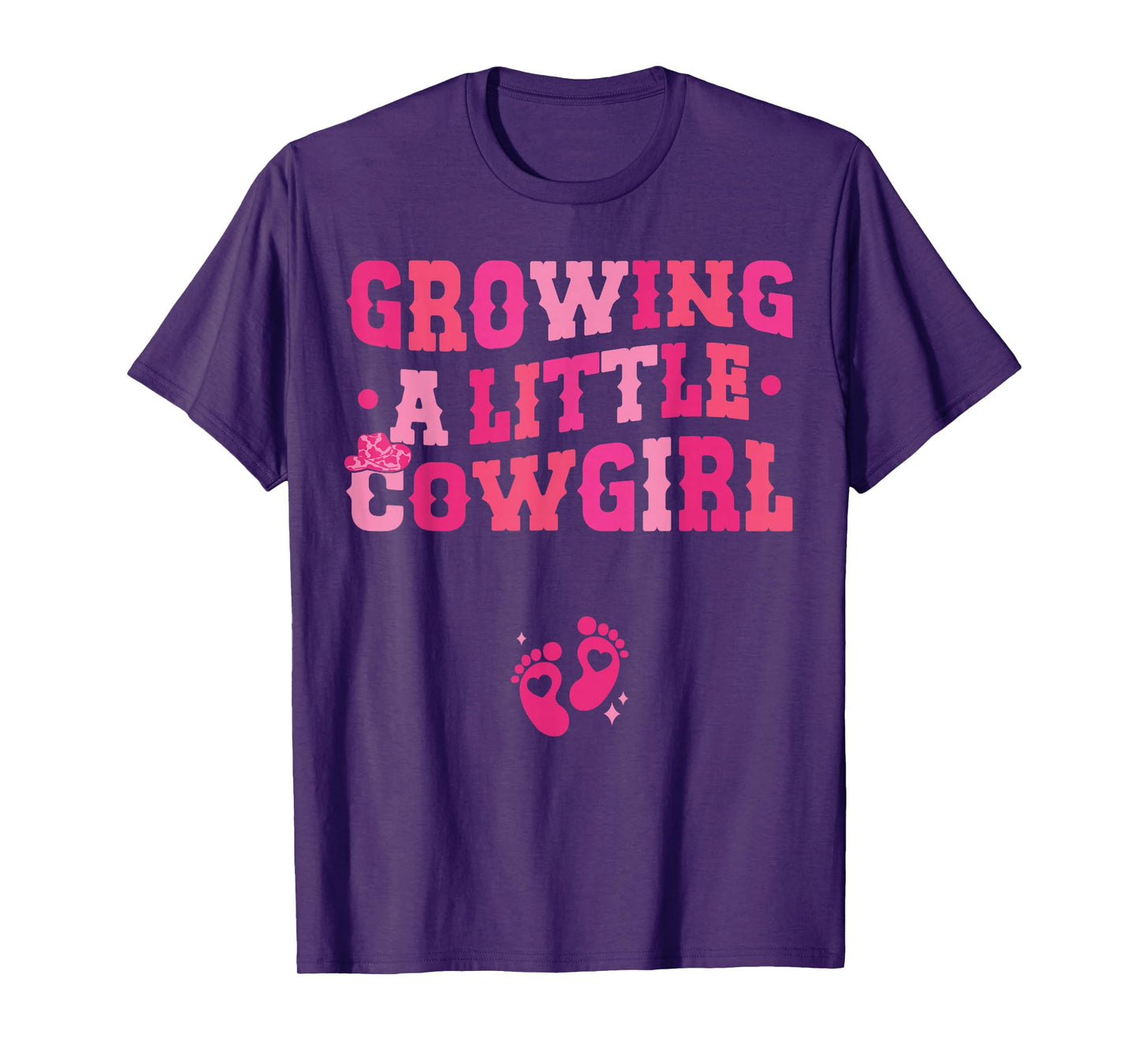 Country Pregnancy Announcement Apparel Co. Growing a Little Cowgirl - Black X-Small Short Sleeve Crew Neck T-Shirt