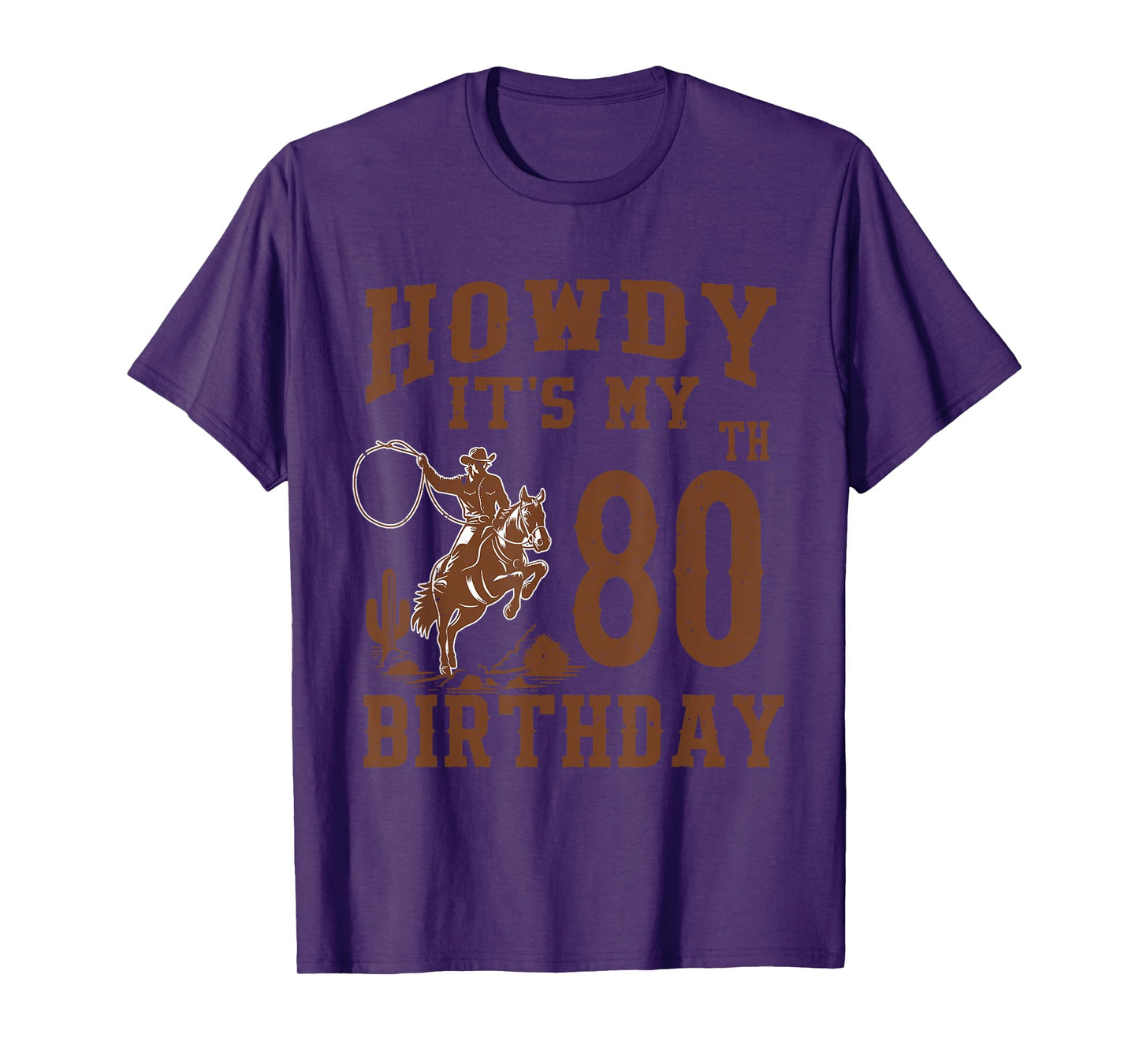 Howdy It's My 80th Birthday Western Cowboy 80 Year Old Bday T-Shirt
