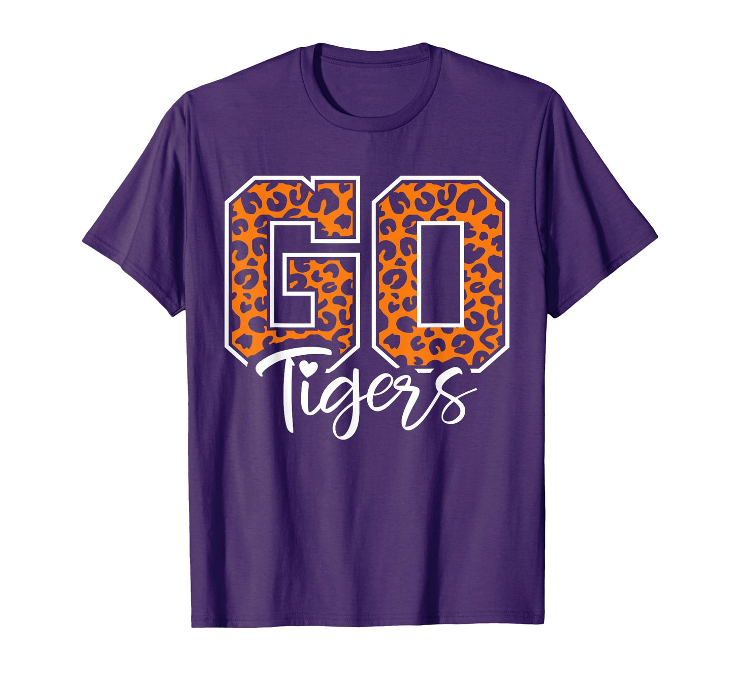 Tigers School Sports Fan Team Spirit Mascot Cute Heart T-Shirt
