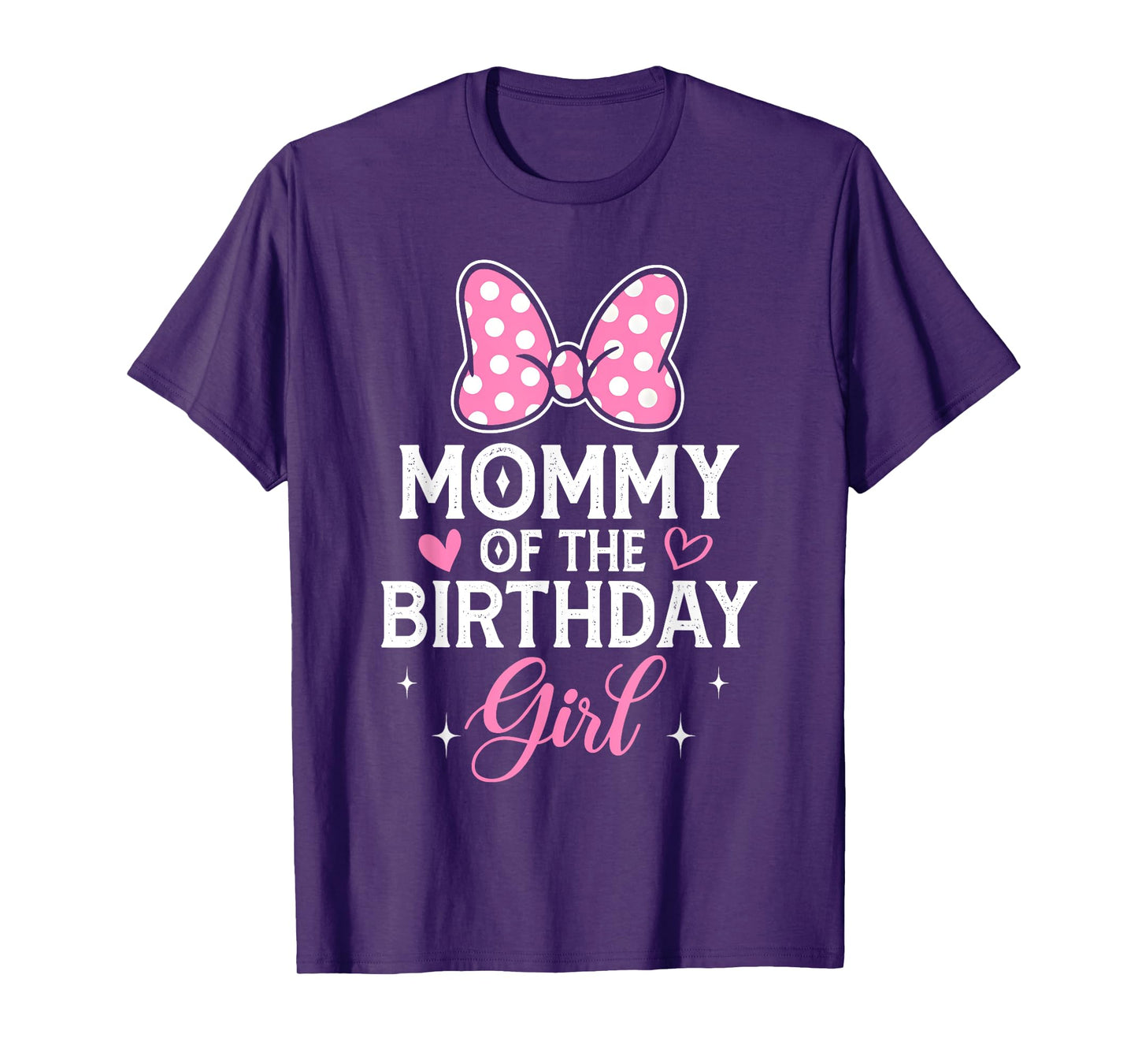Mommy Of The Birthday Girl Pink Bow Birthday Family Matching T-Shirt