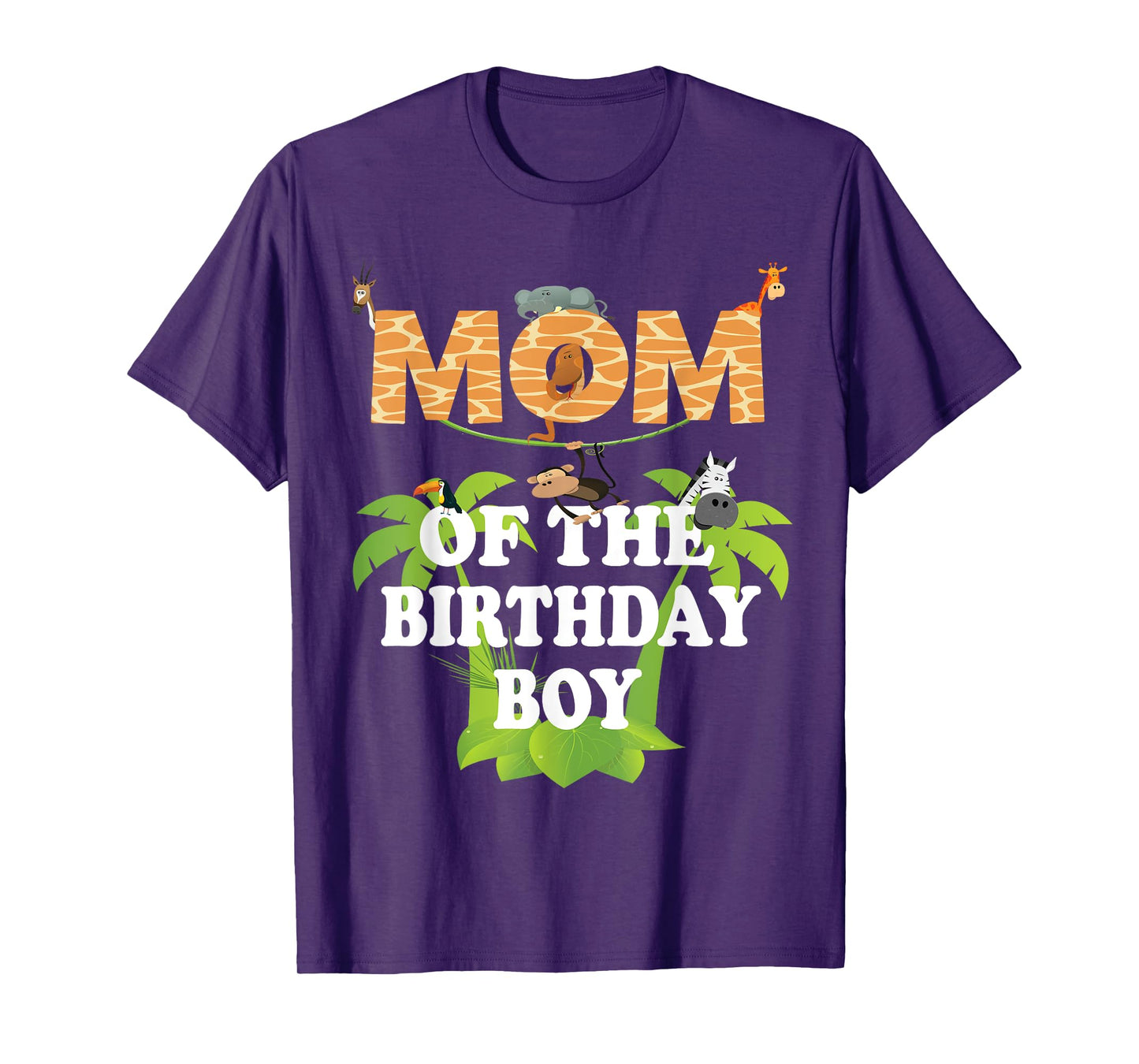 Mom Of The Birthday Boy Zoo Theme Animal Party T-Shirt