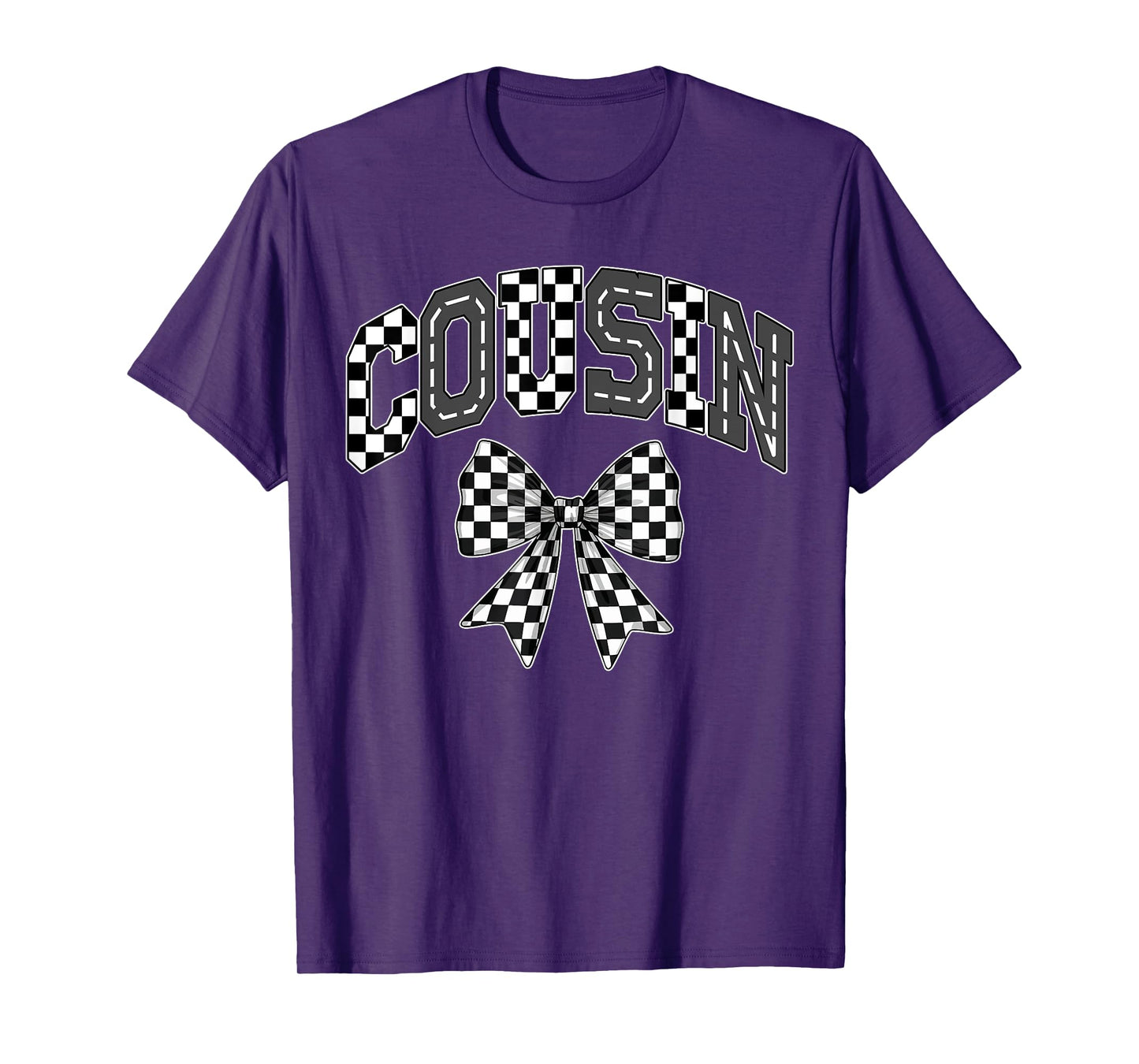 Cousin Racing Race Car Checkered Family Birthday Matching T-Shirt