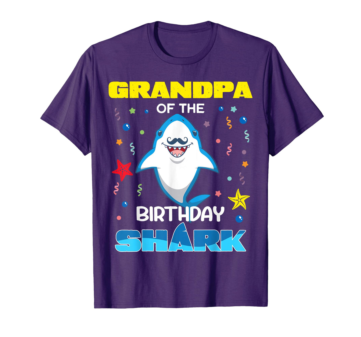 Grandpa Of The Birthday Shark Kids Party Family Matching T-Shirt