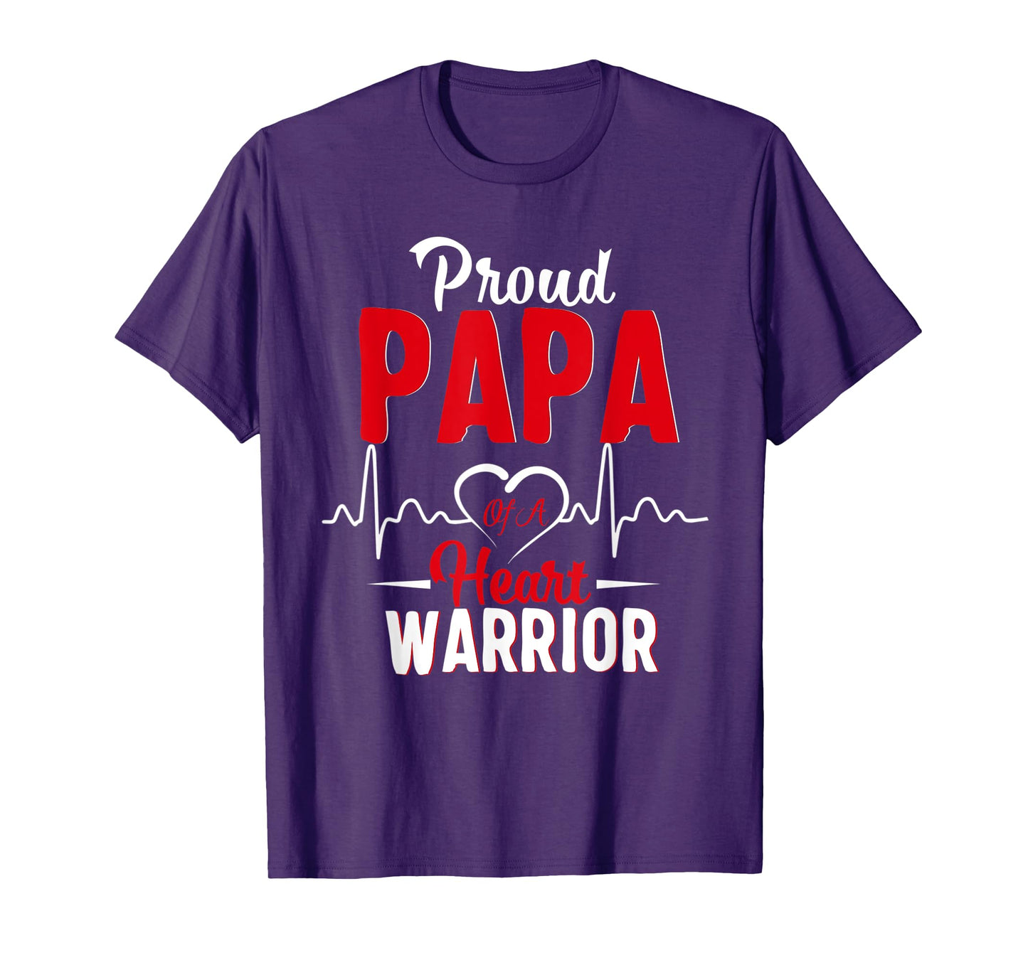 Proud Papa of a Heart Warrior CHD Awareness gift T-Shirt