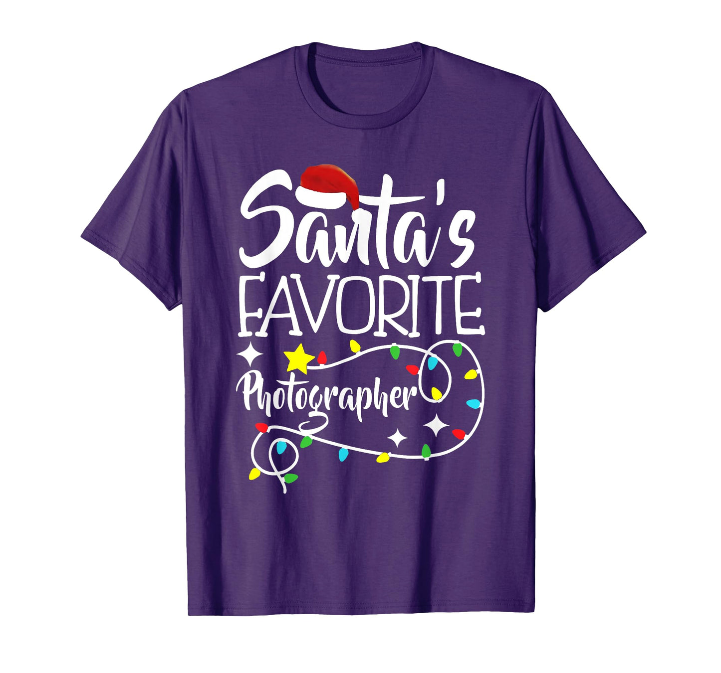 Santa's Favorite Photographer Christmas lights Santa Gifts T-Shirt