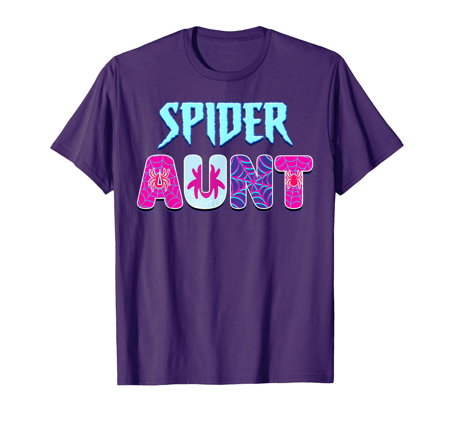 Women Spider Groovy Aunt Matching Family Party Mothers Day T-Shirt