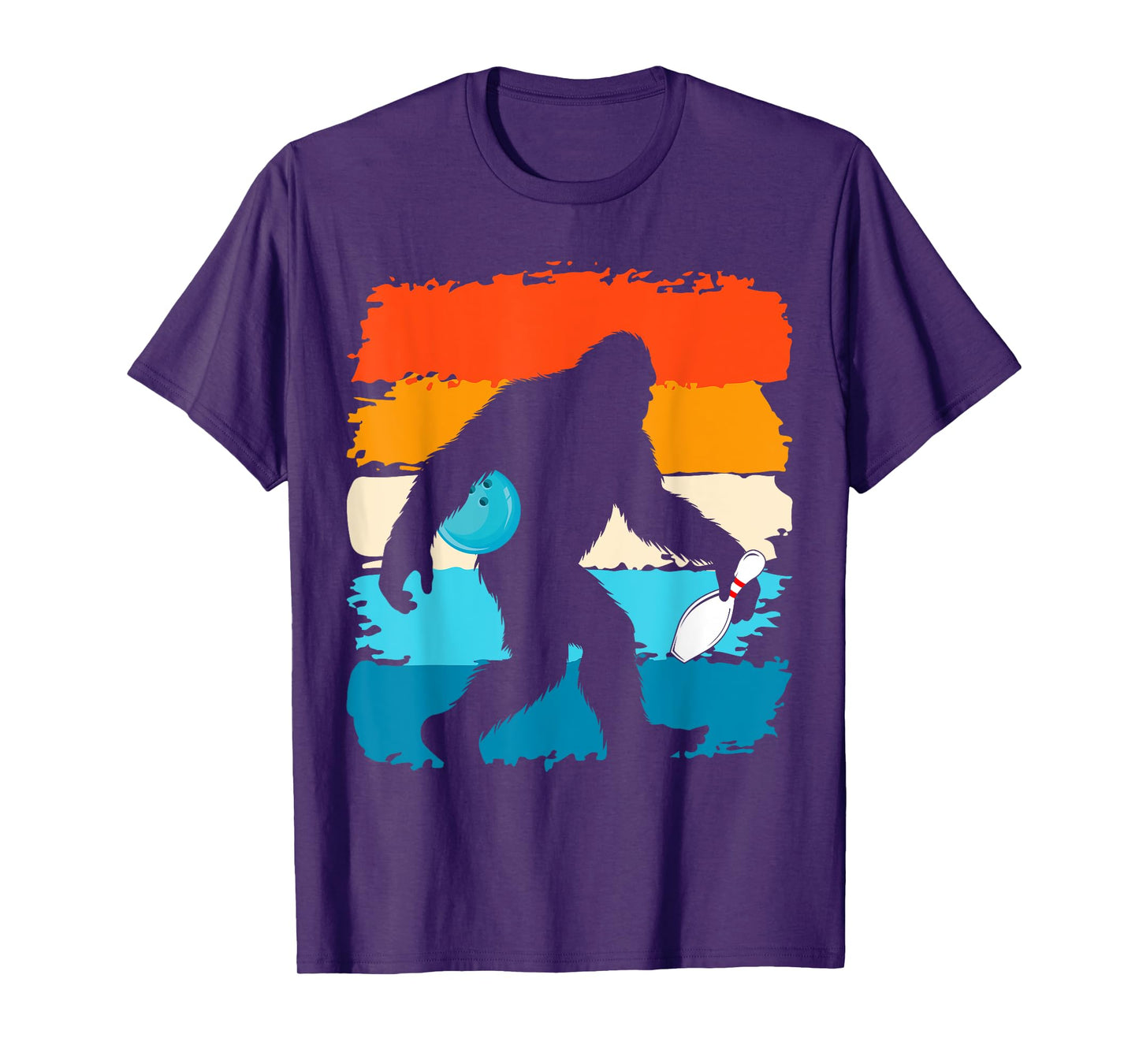 Bigfoot Sasquatch Bowling Retro Bowler Team Men Women T-Shirt