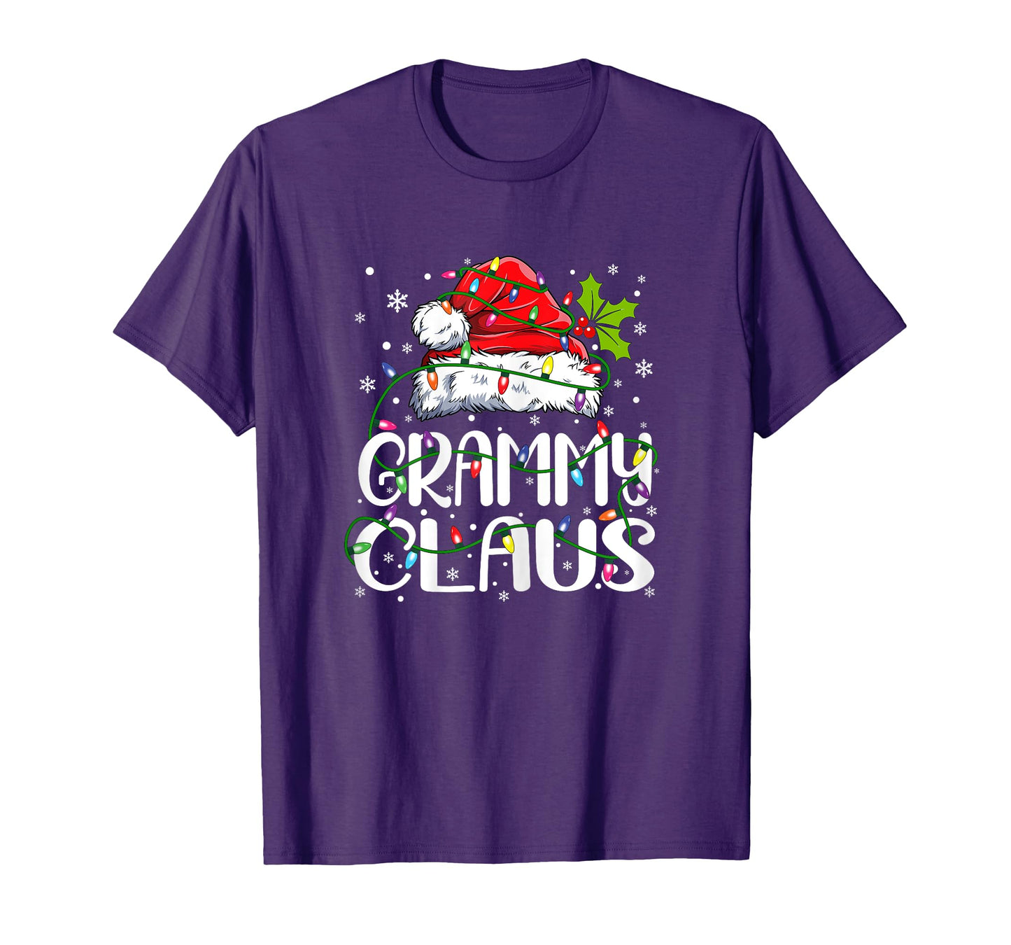 Grammy Claus Shirt Christmas Lights Pajama Family Matching T-Shirt