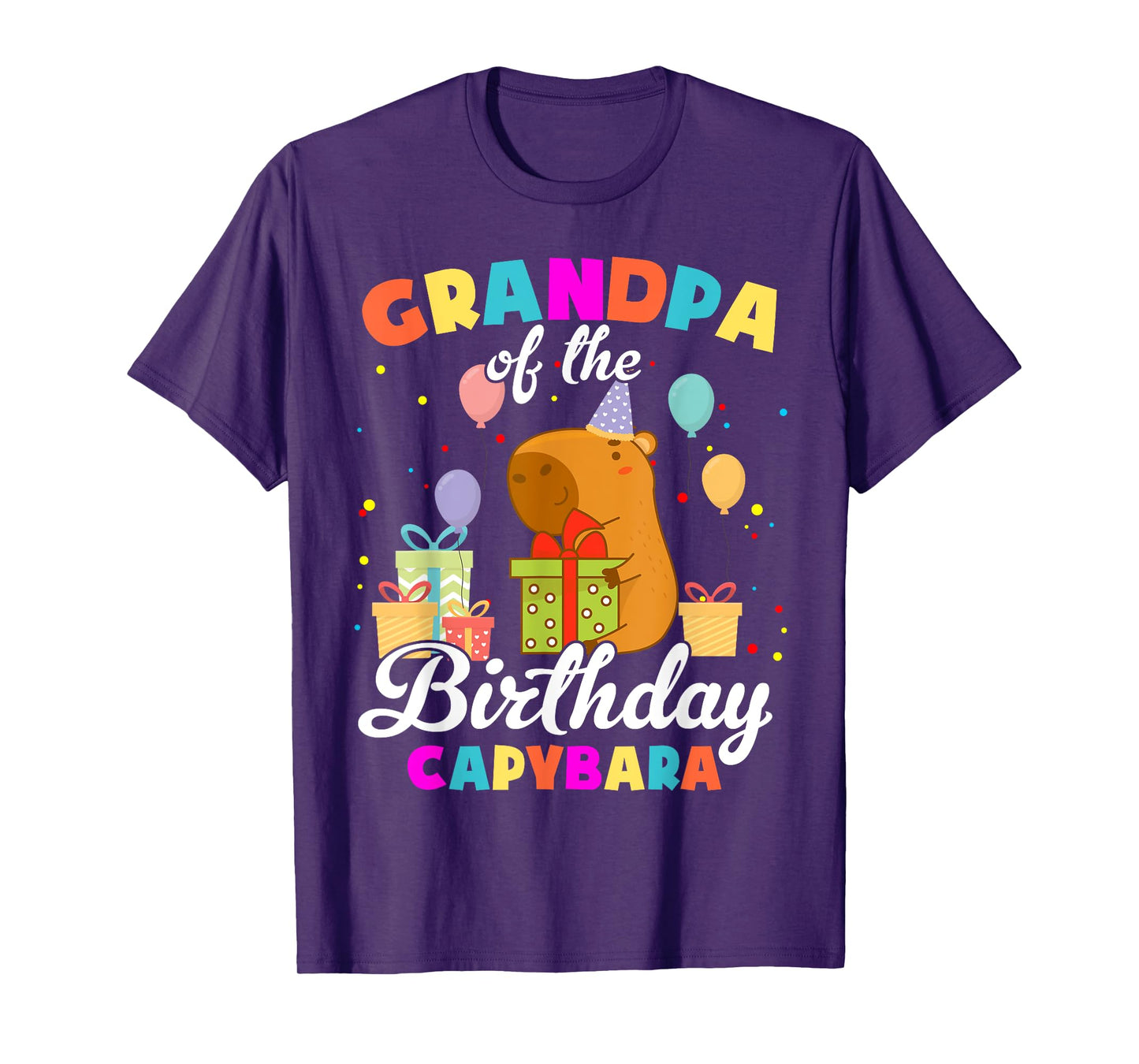 Grandpa Of The Birthday Capybara Family Party T-Shirt