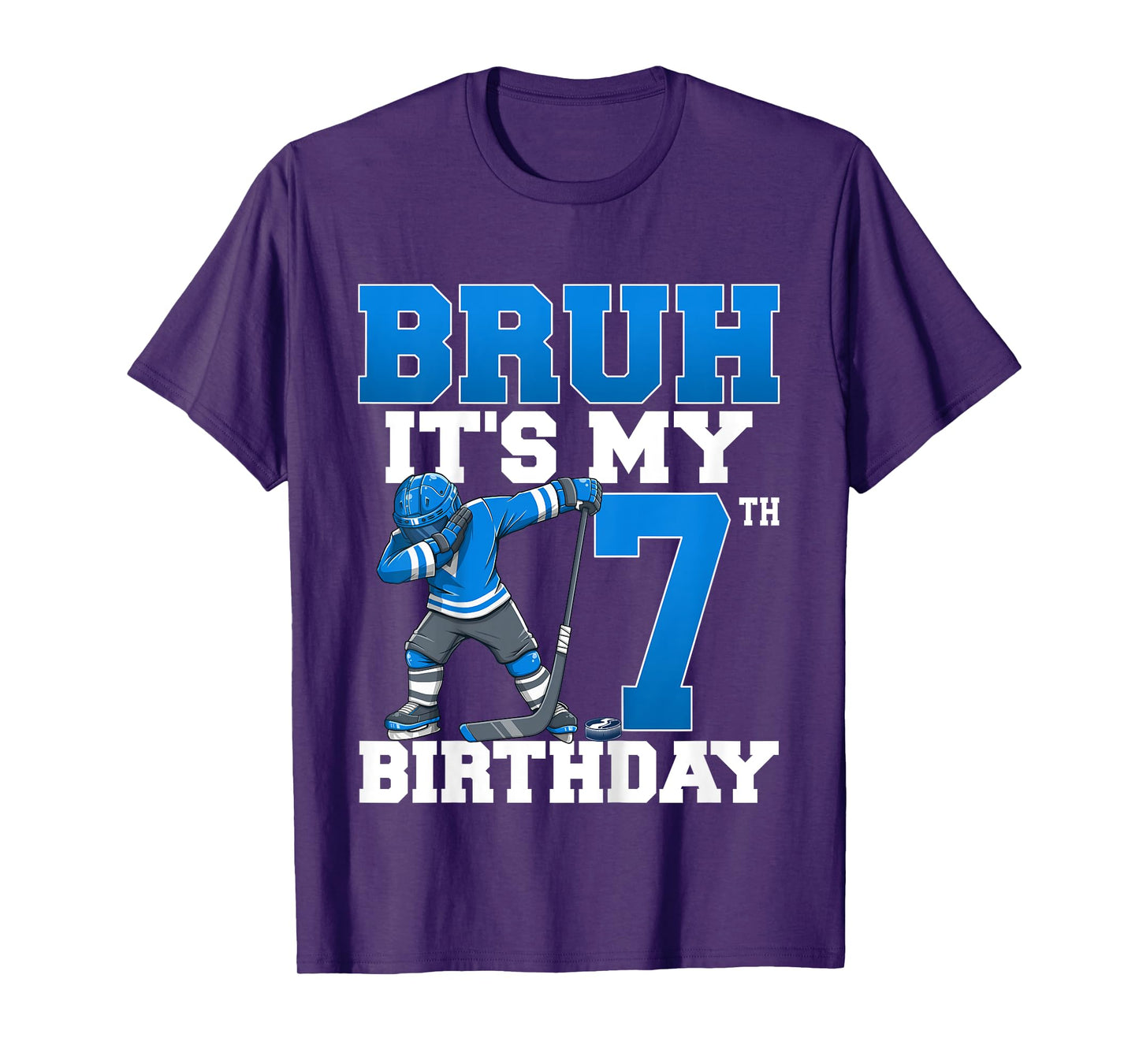 Bruh It's My 7th Birthday Ice Hockey 7 Years Old Boy T-Shirt