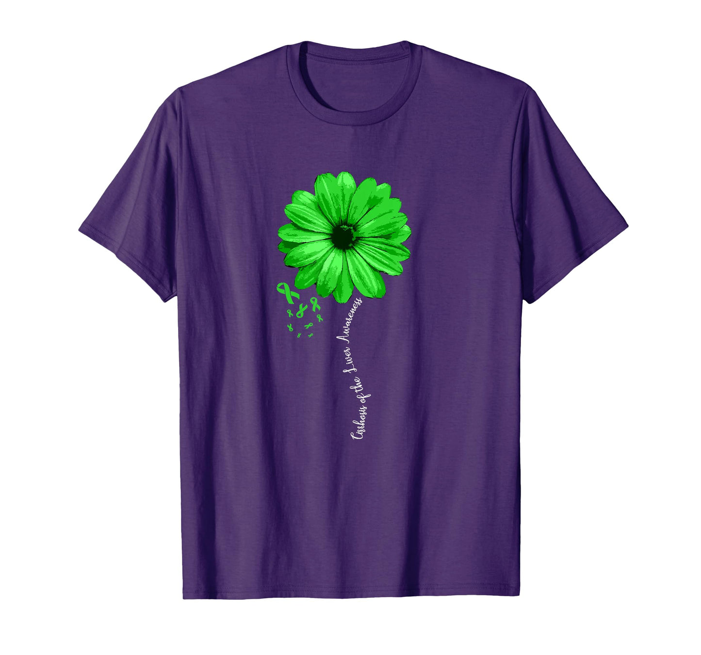 Cirrhosis of the Liver Awareness Products Unisex-Adults Black Floral T-Shirt