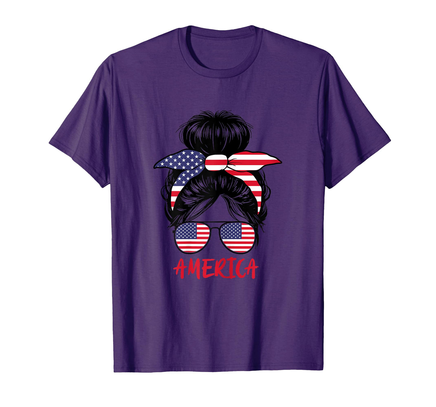 American Girl United States Woman Proud America Flag T-Shirt