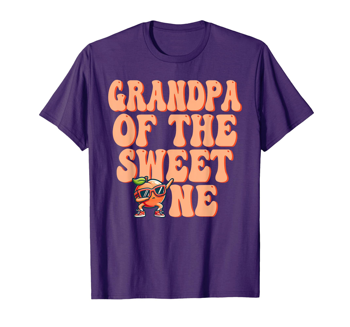 Grandpa of The Sweet One Peach 1st Birthday on Peach T-Shirt