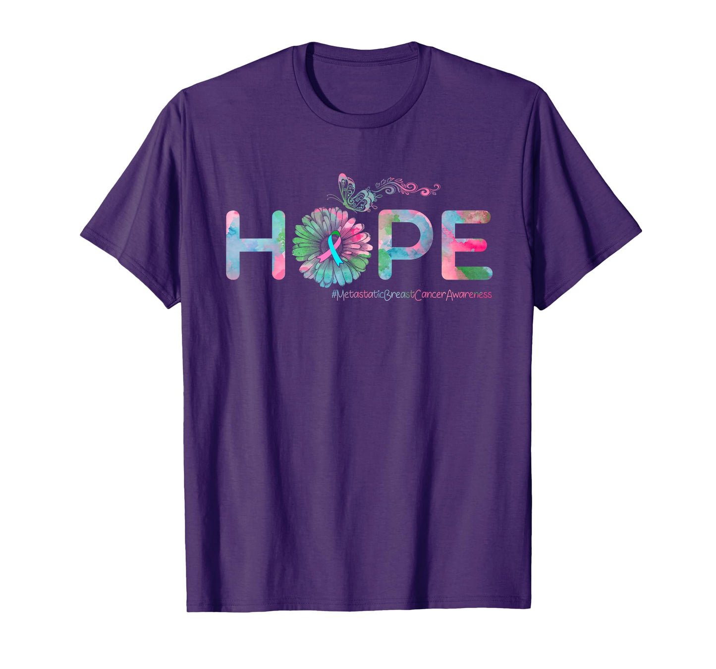 HOPE Butterfly Metastatic Breast Cancer Awareness T-Shirt