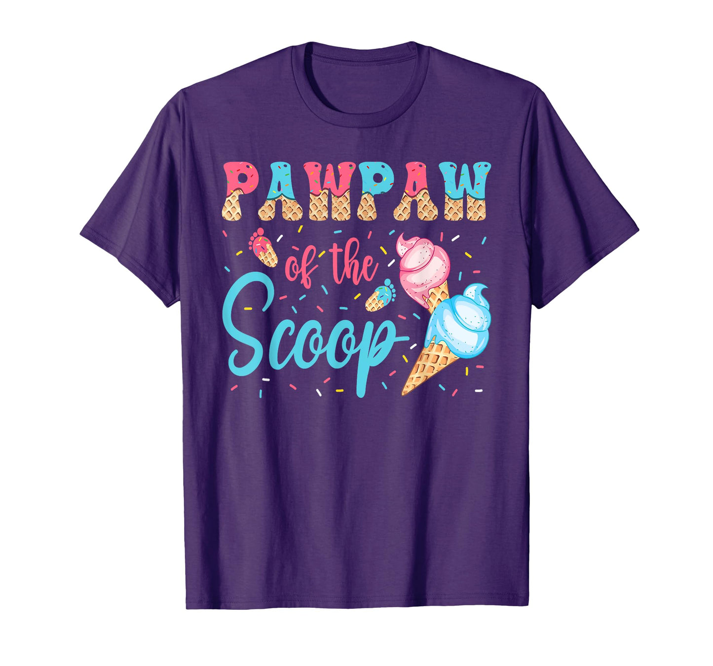 Pawpaw Of The Scoop Ice Cream Gender Reveal Baby Shower T-Shirt