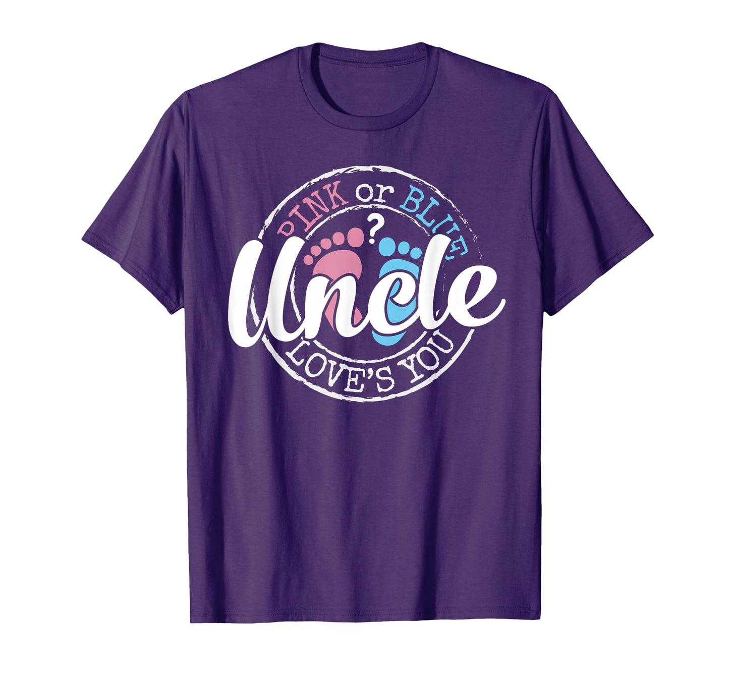 Gender Reveal Uncle Gifts Uncle To Be Pink Blue Baby Shower T-Shirt