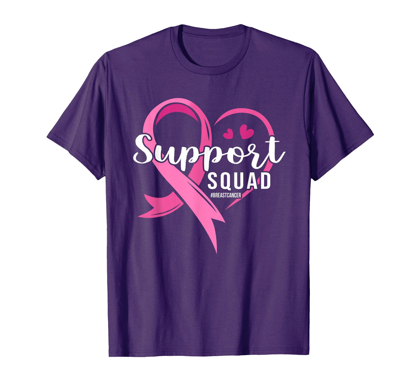 Support Squad Cute Heart Breast Cancer Awareness T-Shirt