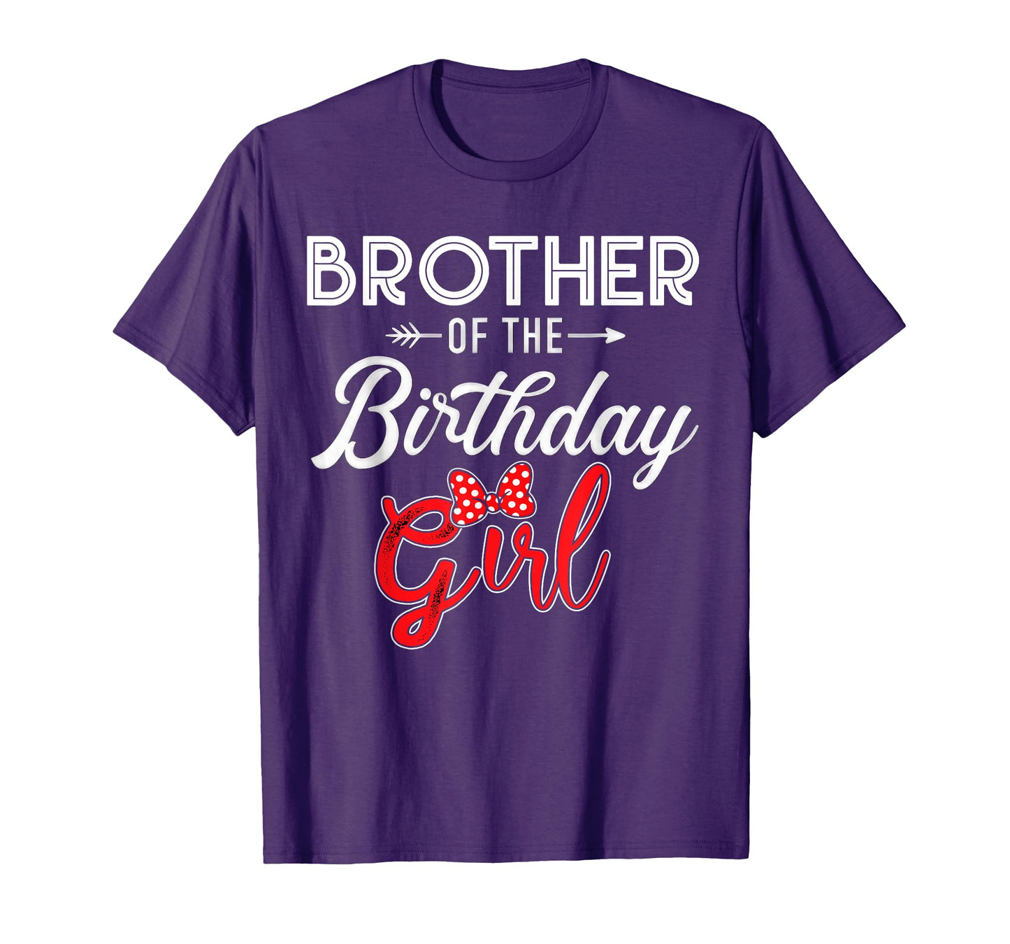 Brother Of The Birthday Girl Cute Pink Bow Family Matching T-Shirt
