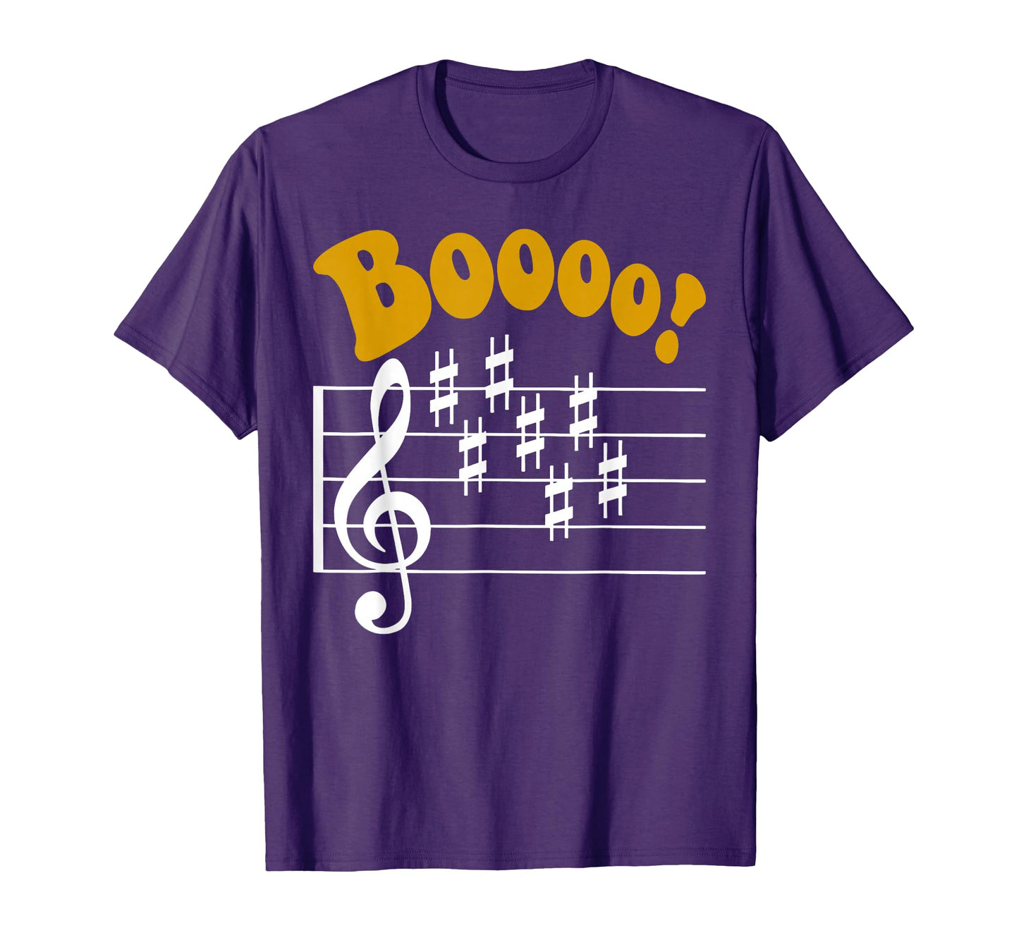 Scary Key Signature Boo Music Halloween Musician Teacher T-Shirt