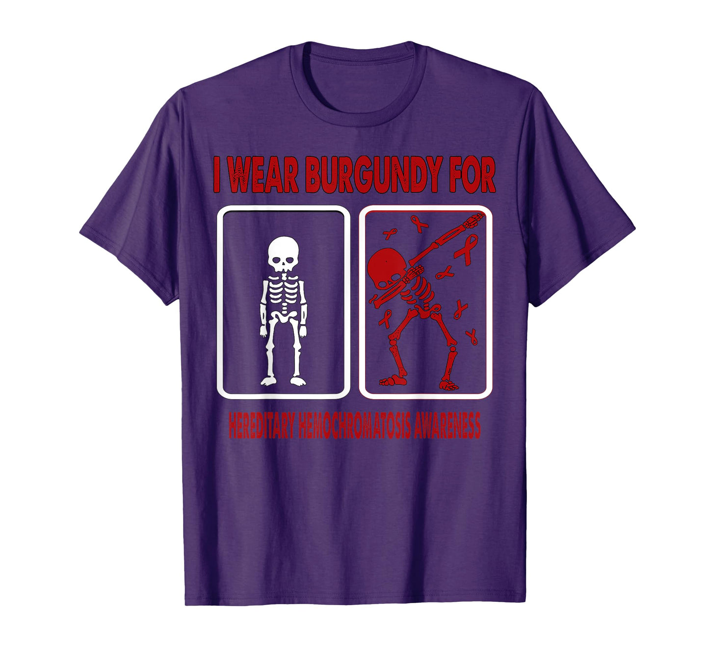 Dinosaur I Wear Burgundy For HEREDITARY HEMOCHROMATOSIS T-Shirt
