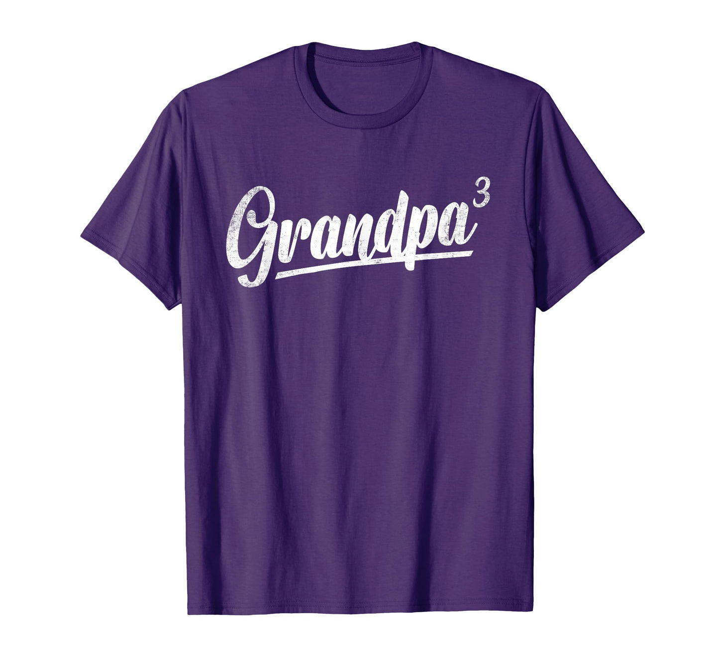Grandpa Of 3 Three 3 Cubed 3 Grandkid Pregnancy Announcement T-Shirt