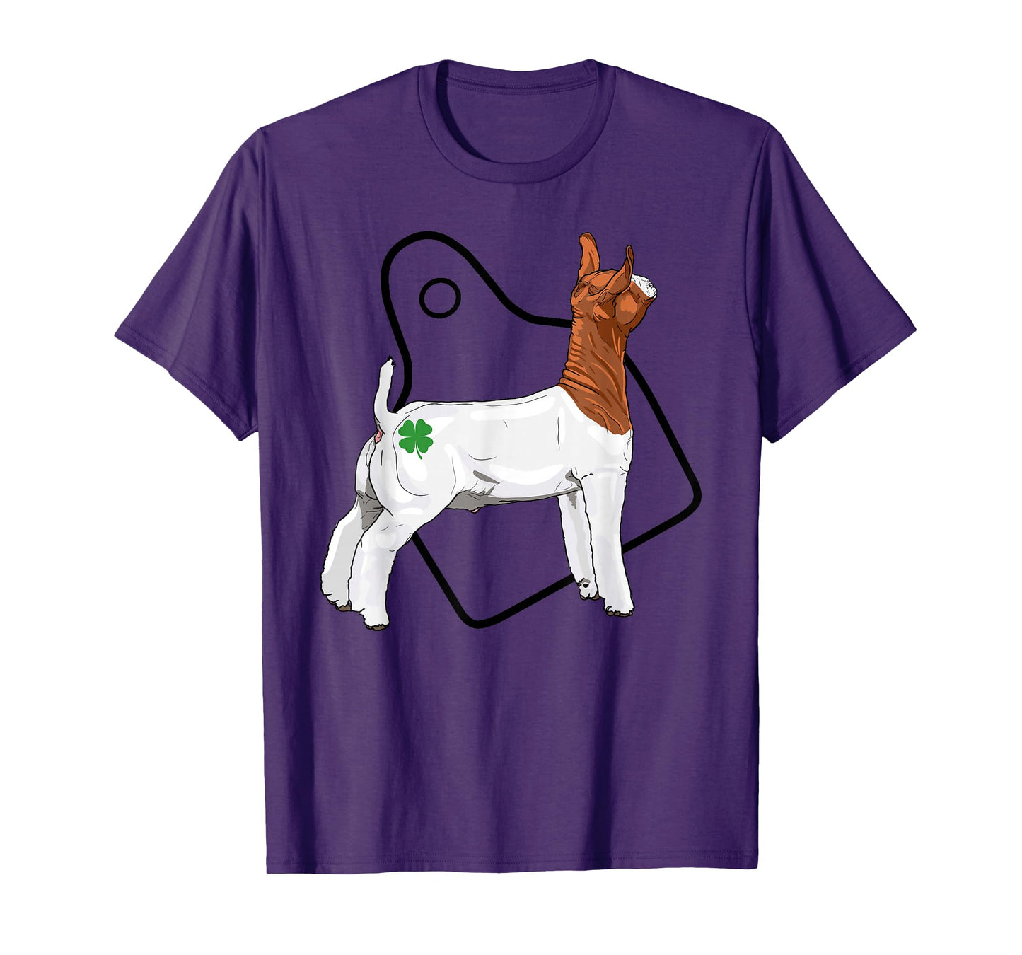 Show Market Wether Boer Goat Four Leaf Clover and Eartag T-Shirt