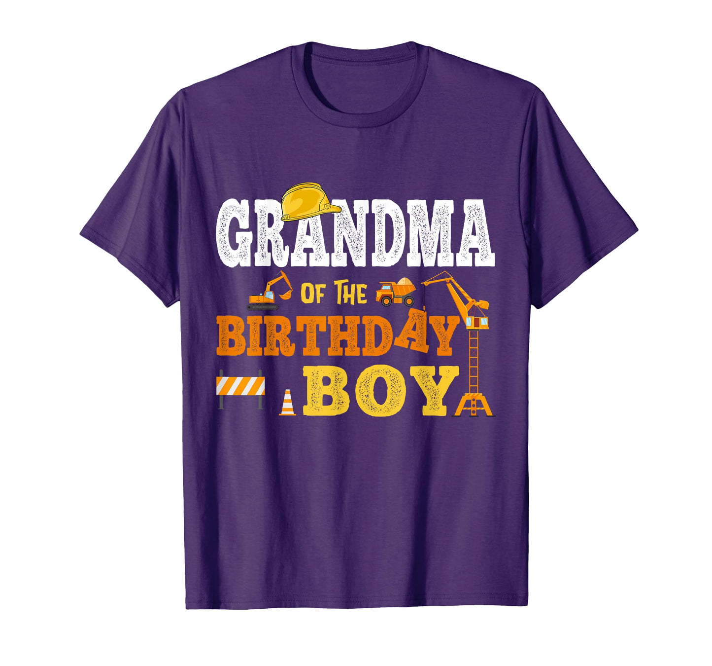 Grandma Of The Birthday Boy Kid Construction Matching Family T-Shirt