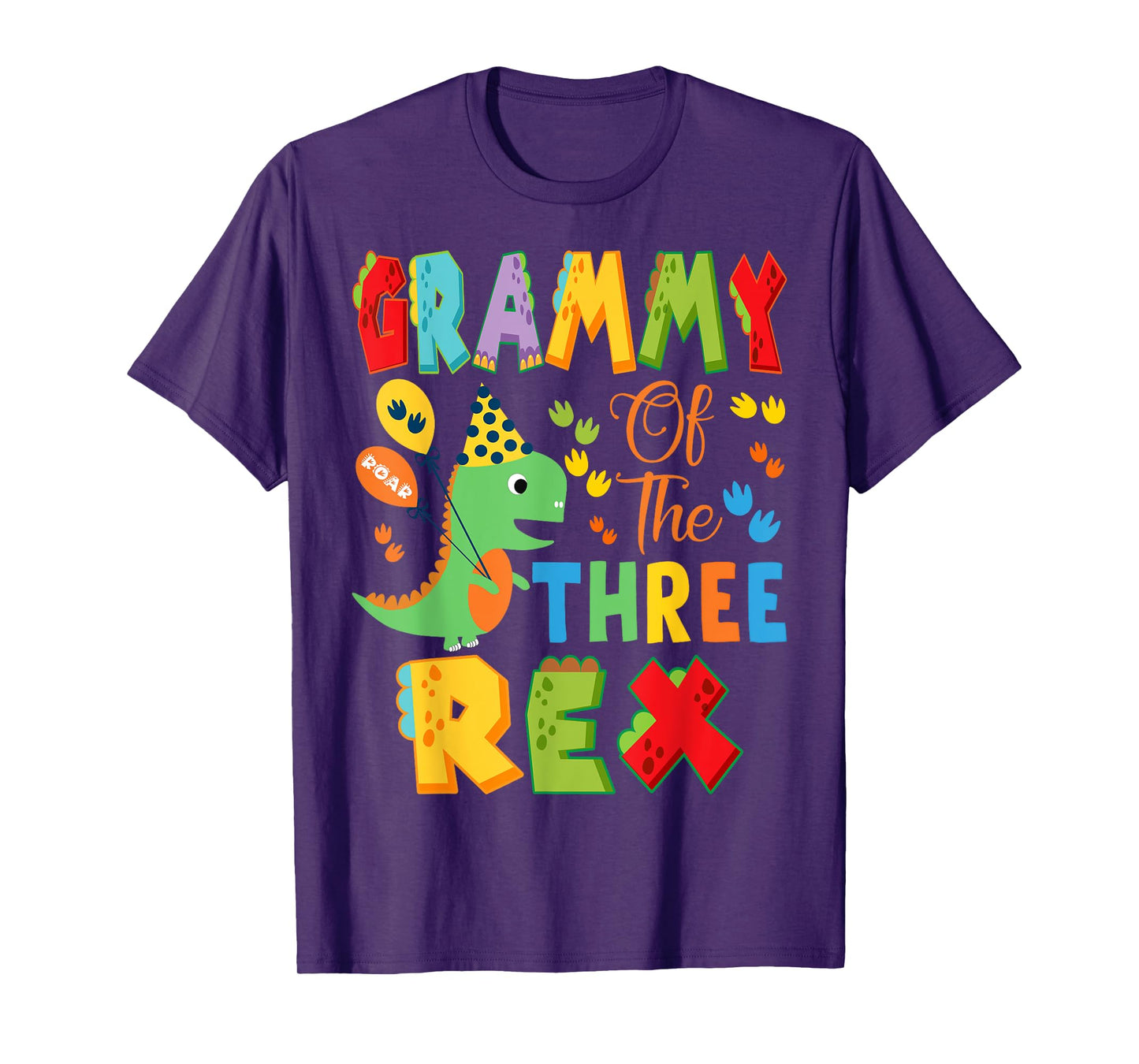 Grammy of The Three Rex 3Rd Birthday Boy Dinosaur T-Rex T-Shirt