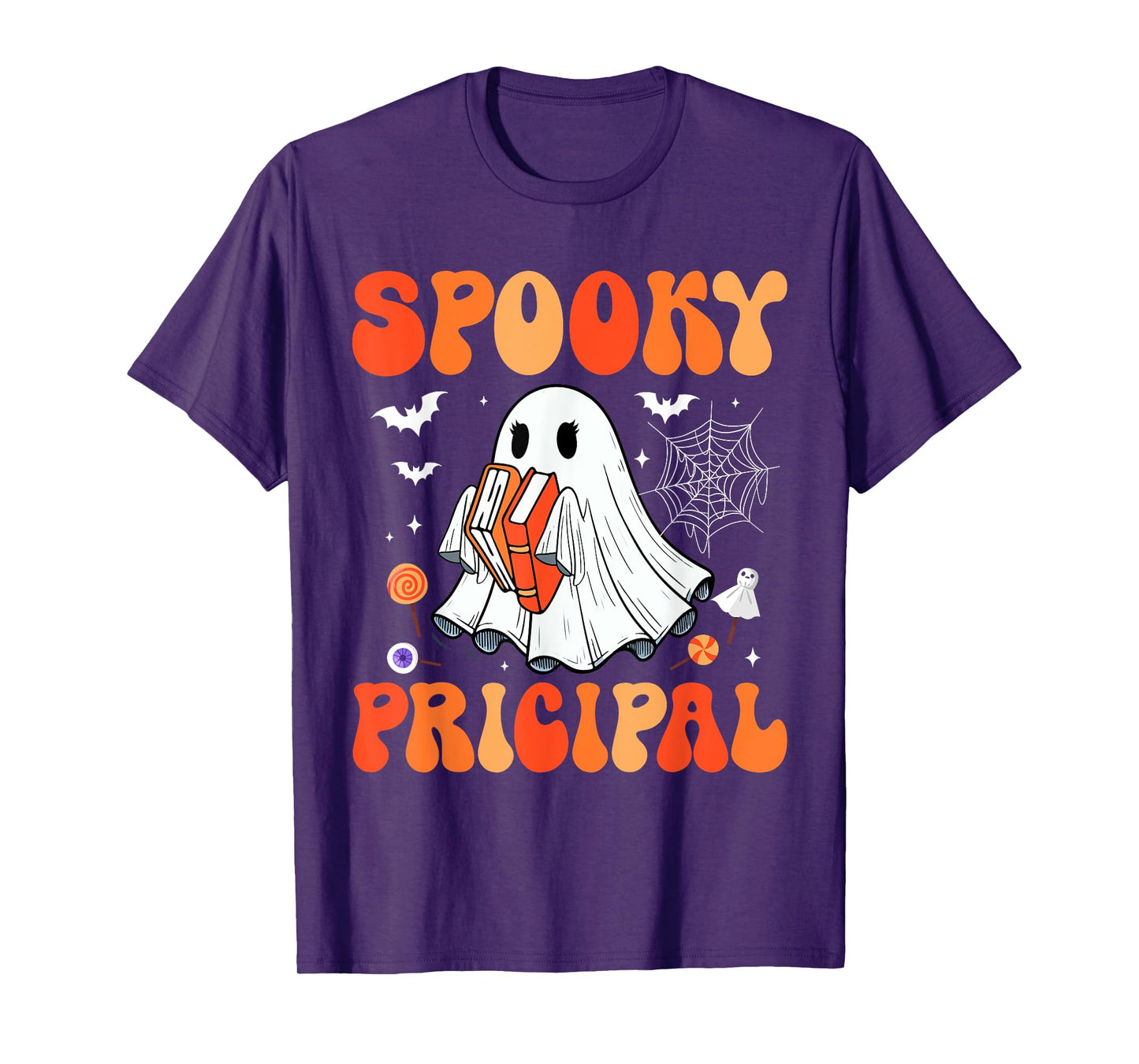 Spooky Principal Halloween Cosplay Boo Ghost Funny Job Team T-Shirt