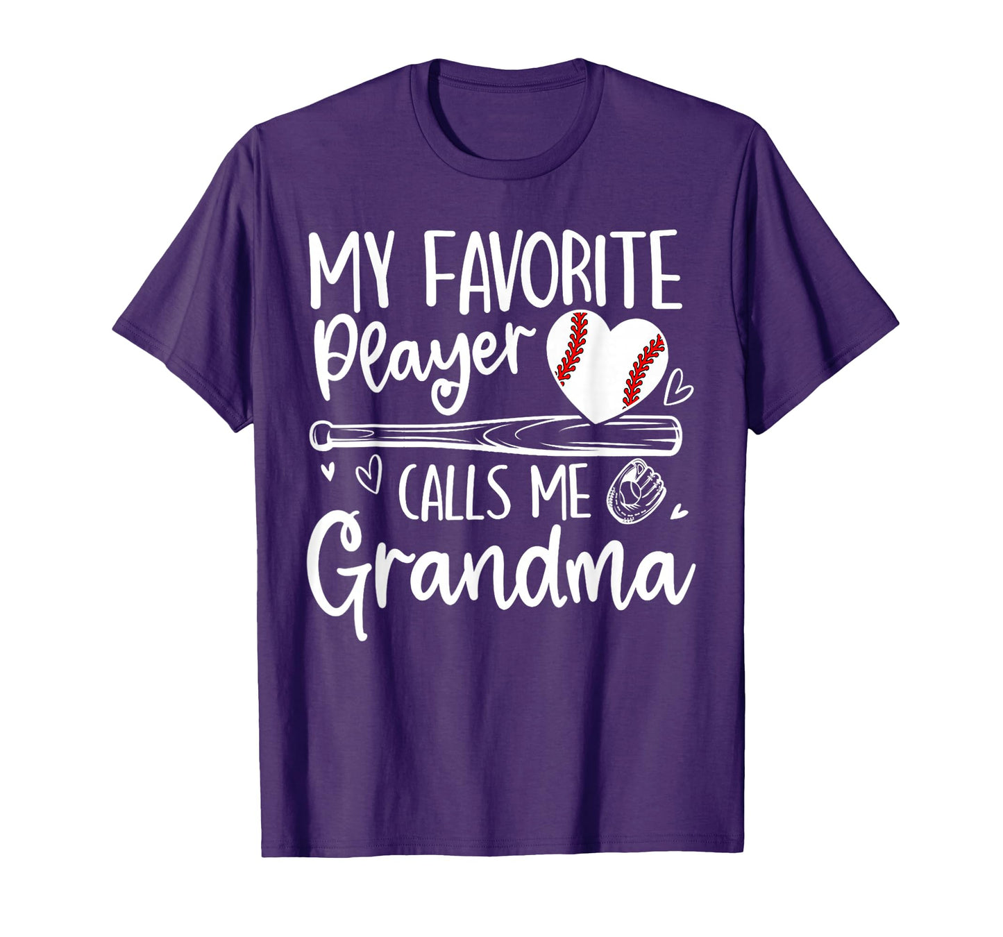 My Favorite Player Calls Me Grandma Baseball Heart T-Shirt